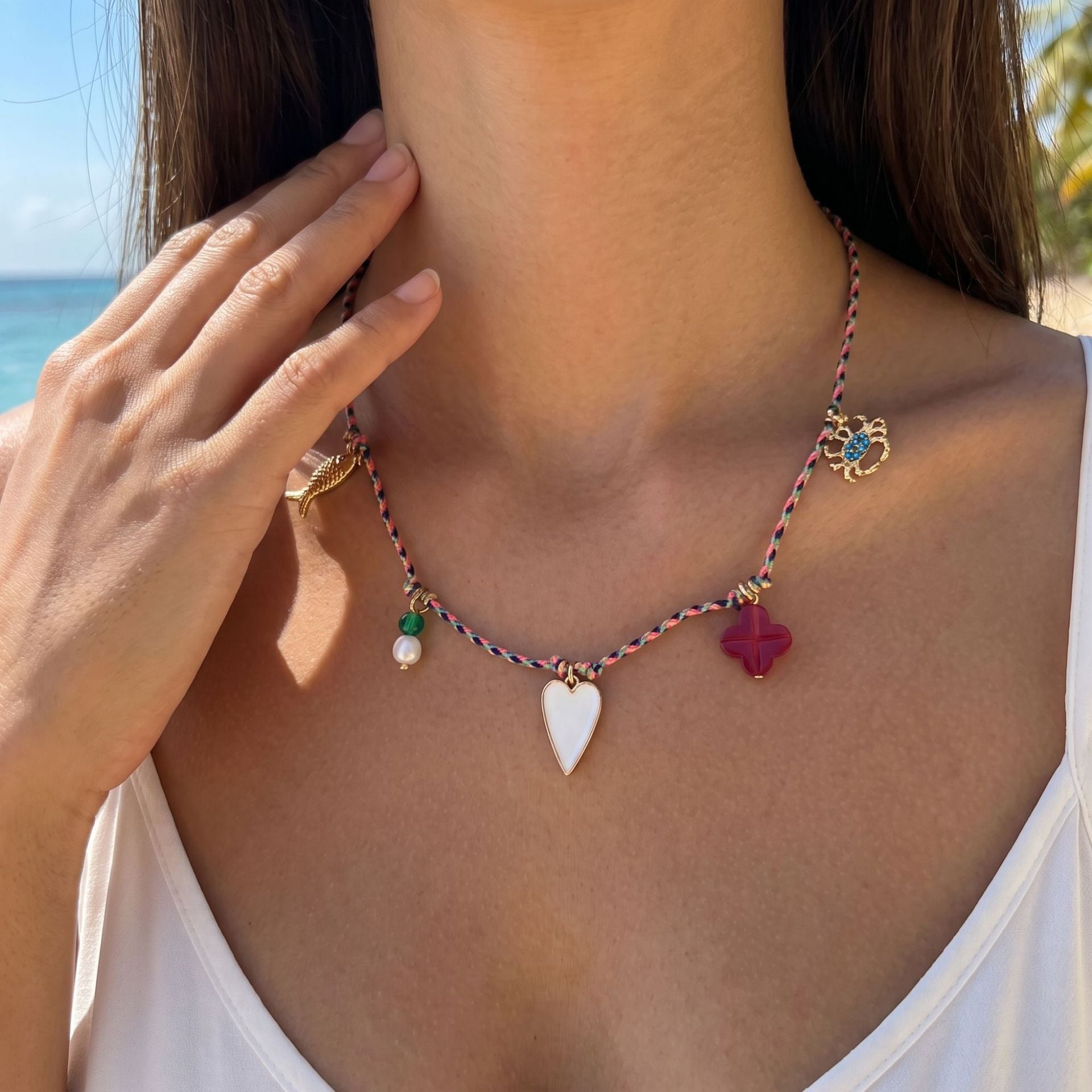 Bohemian Heart Shape Pendant Necklace For Women, Electroplated Alloy Pendant, Stylish And Unique