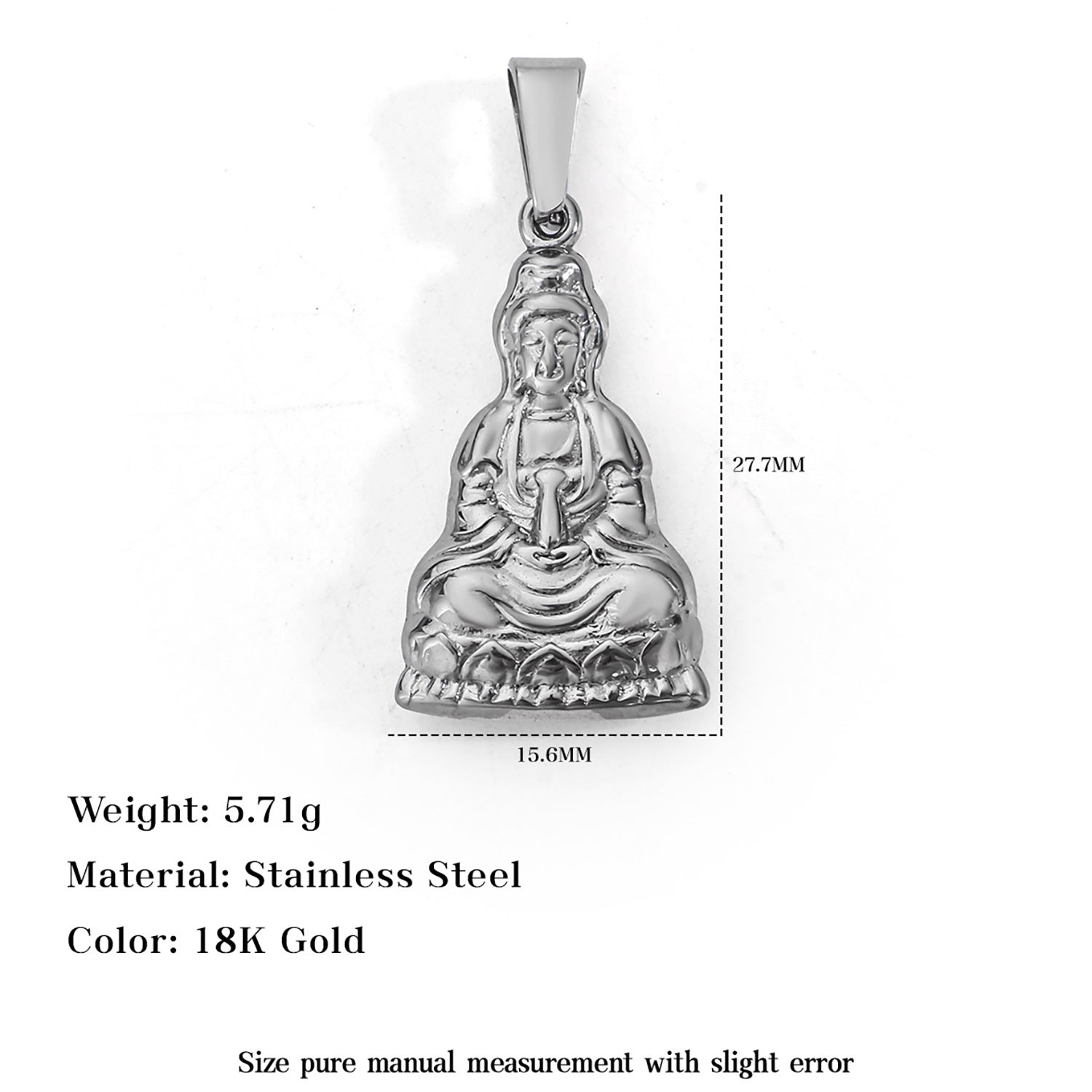 1 Piece 304 Stainless Steel Real Gold Plated Solid Color Pendant DIY Jewelry Accessories