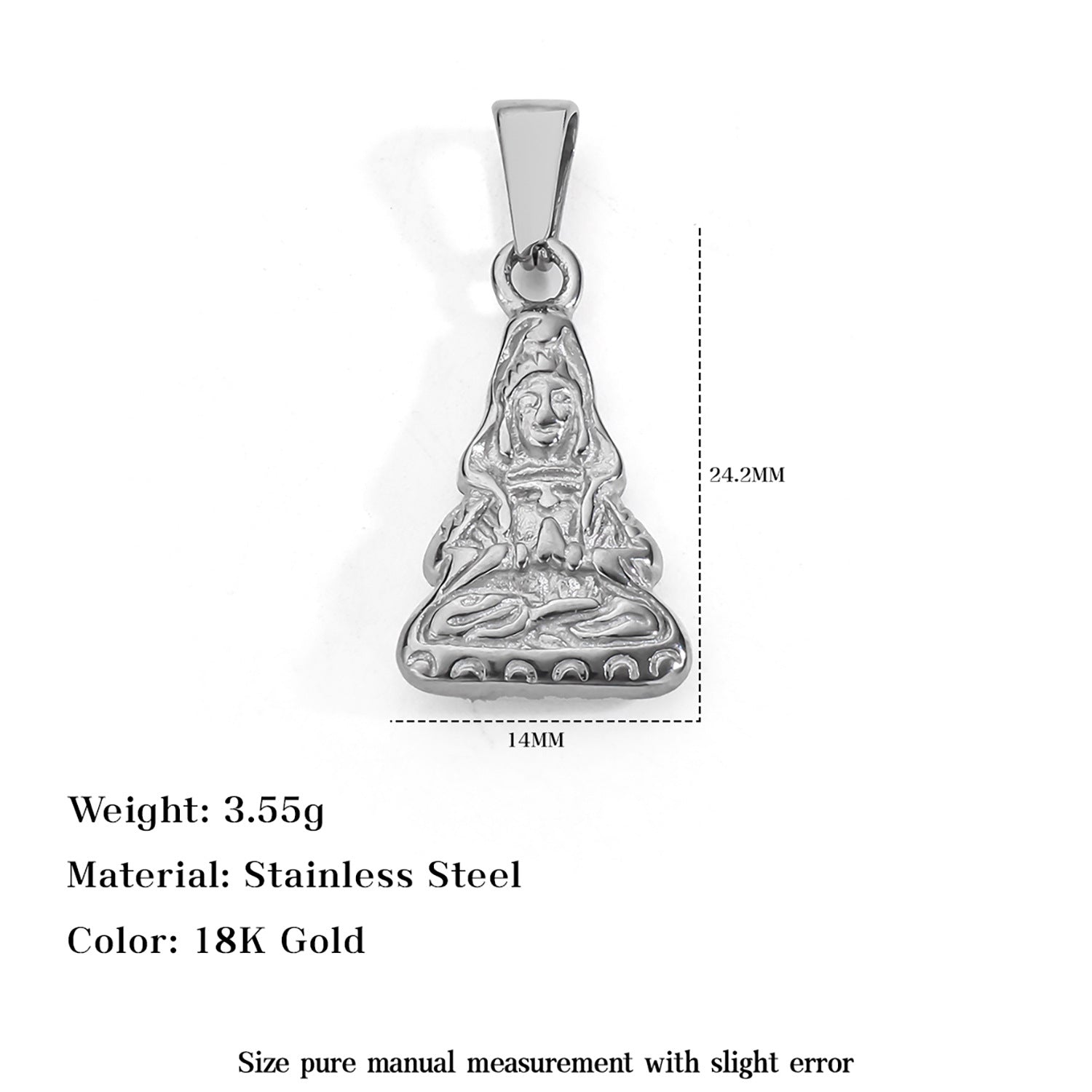 1 Piece 304 Stainless Steel Real Gold Plated Solid Color Pendant DIY Jewelry Accessories