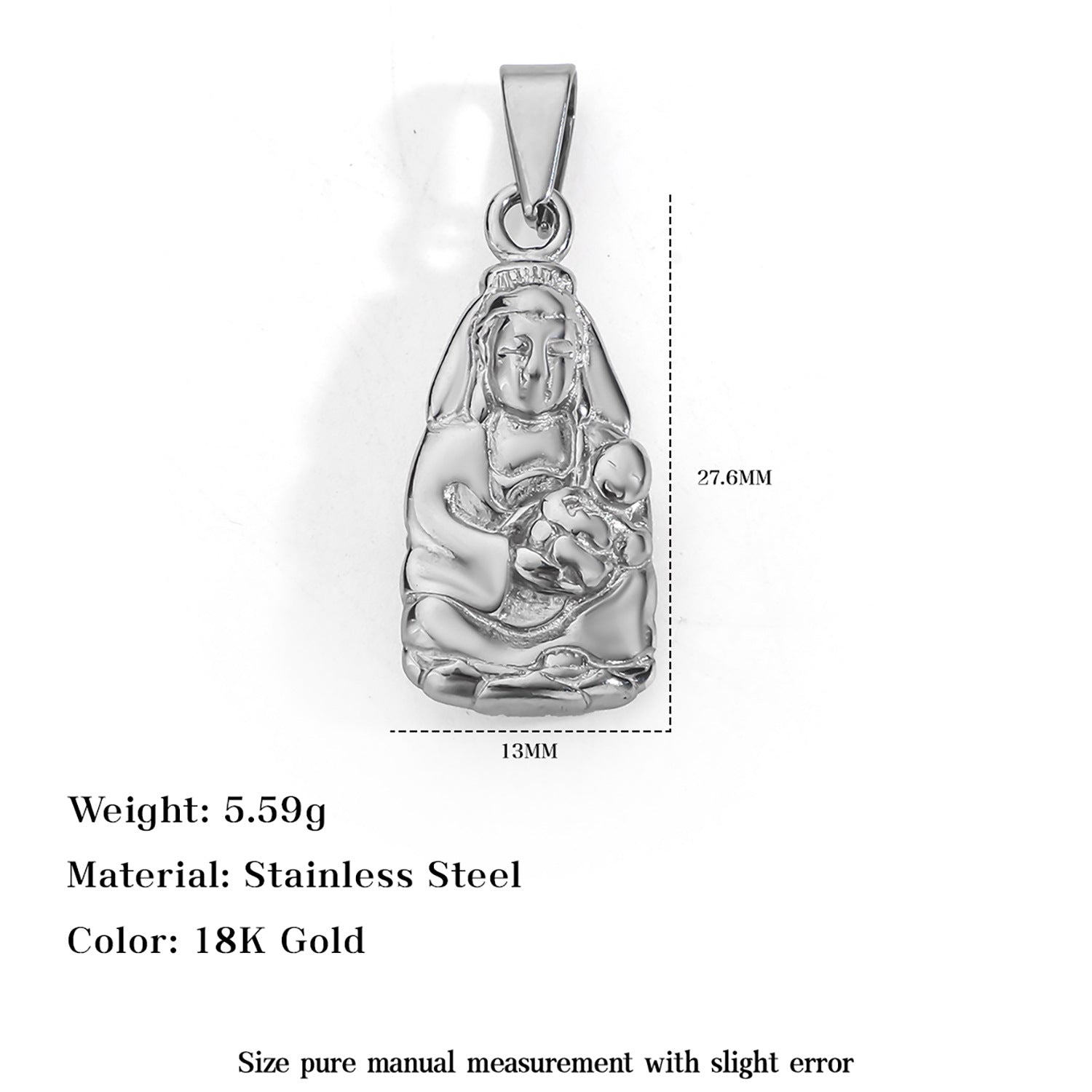 1 Piece 304 Stainless Steel Real Gold Plated Solid Color Pendant DIY Jewelry Accessories