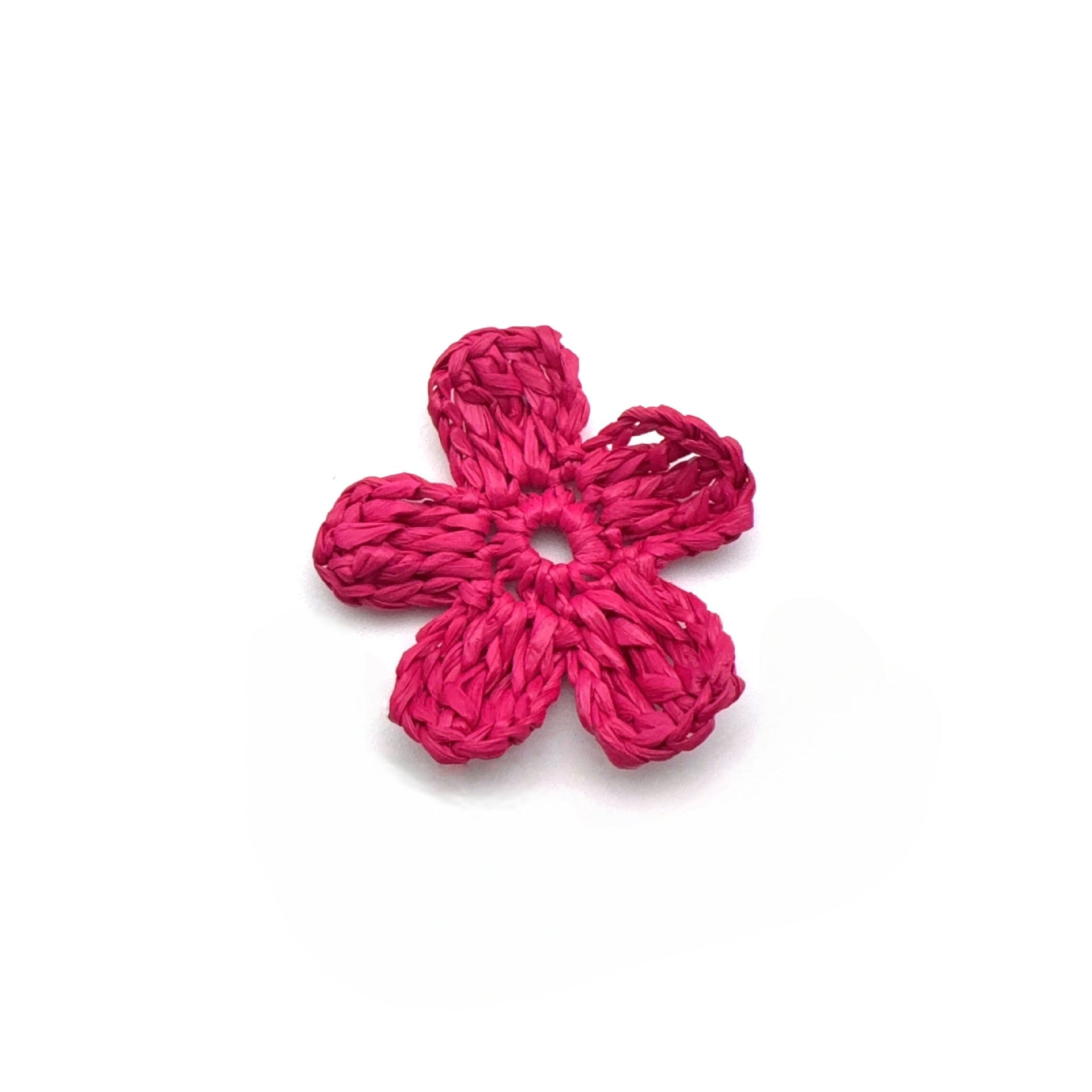 Original Design Knitted Raffia Flowers Jewelry Accessories In Rose Red