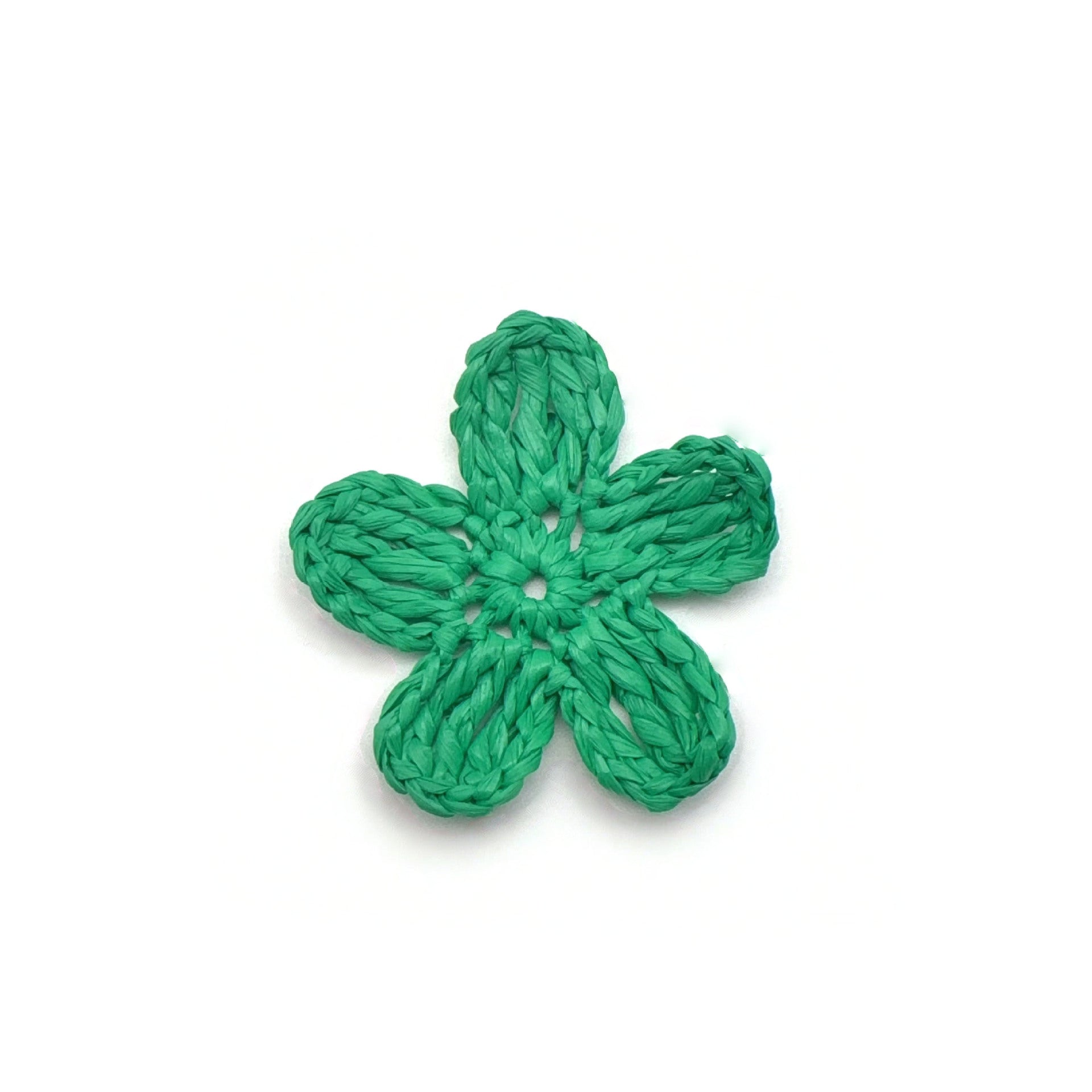 Original Design Knitted Raffia Flowers Jewelry Accessories In Rose Red