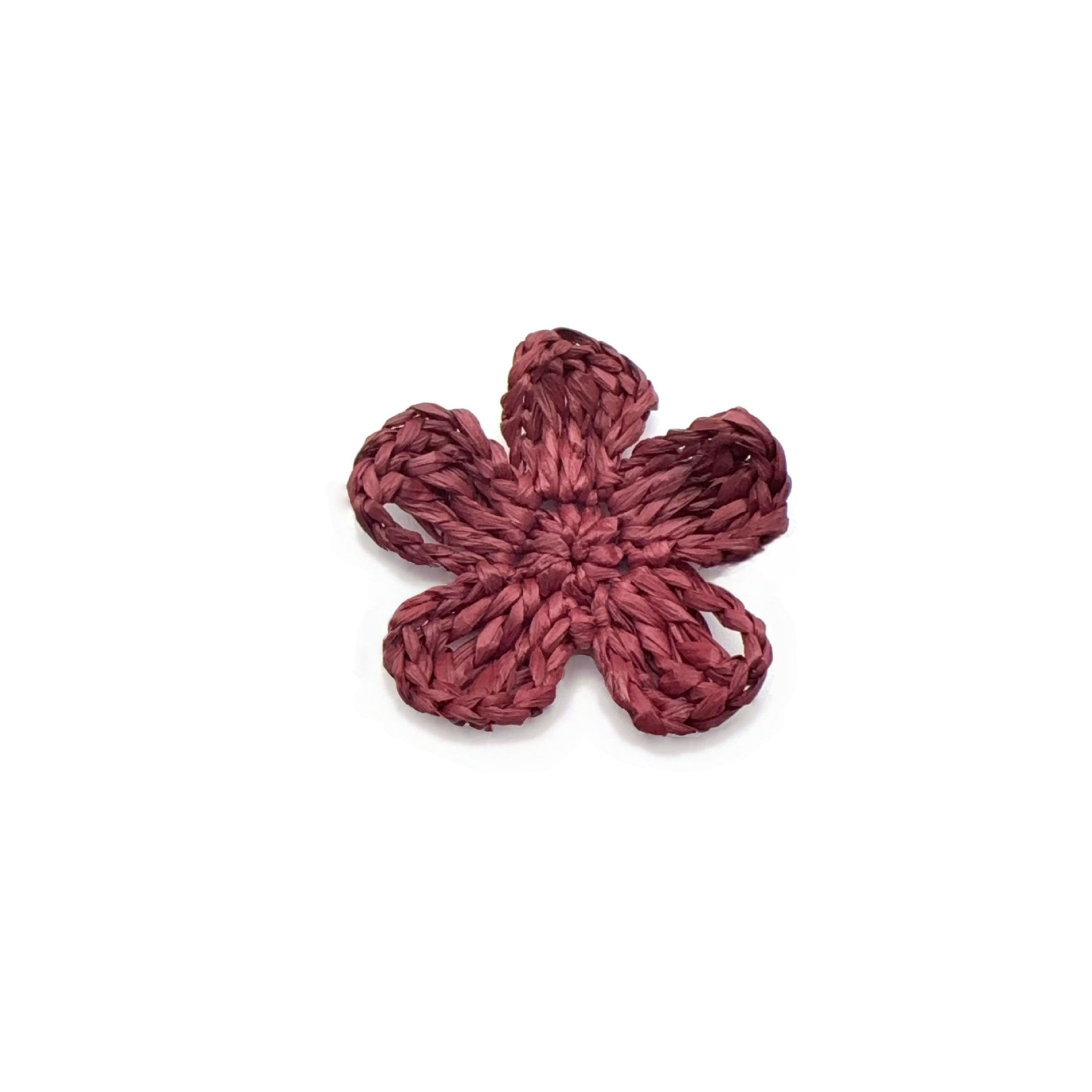 Original Design Knitted Raffia Flowers Jewelry Accessories In Rose Red
