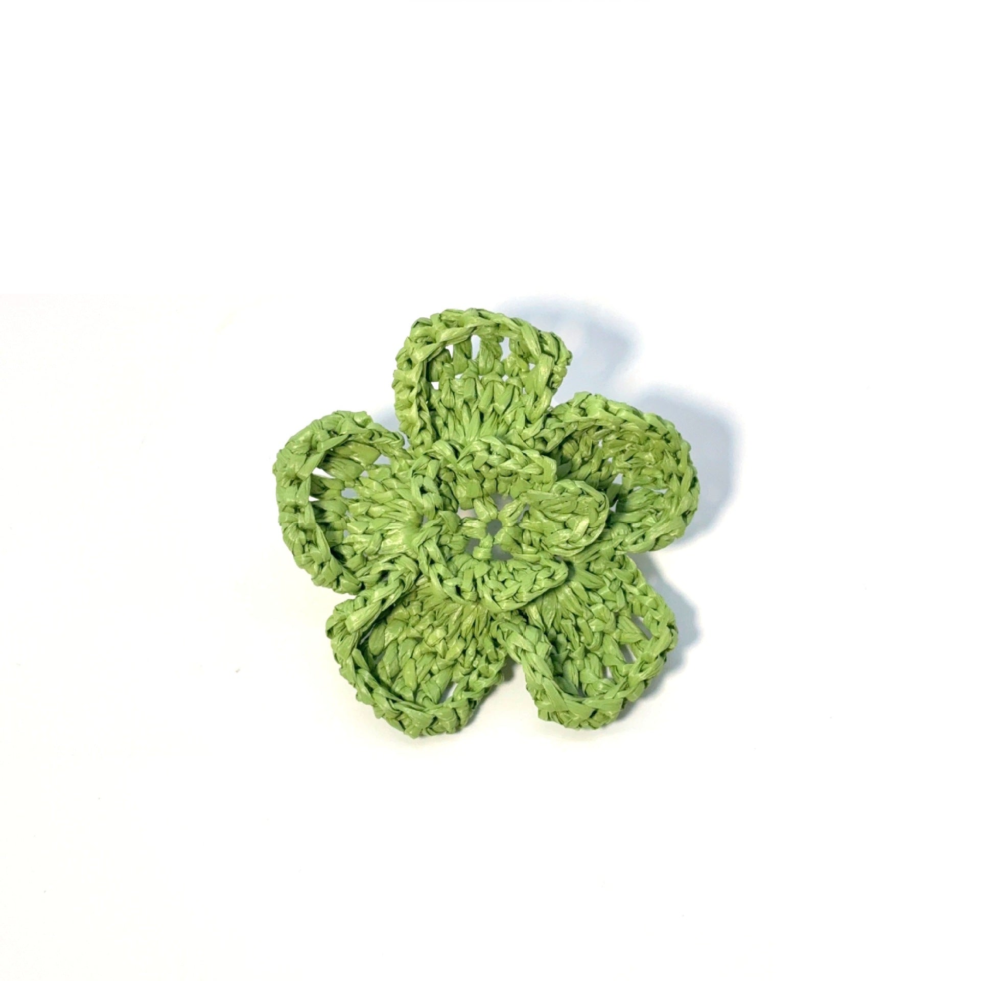 Knitted Raffia Flowers Jewelry Accessories In Green, Featuring Commute Style