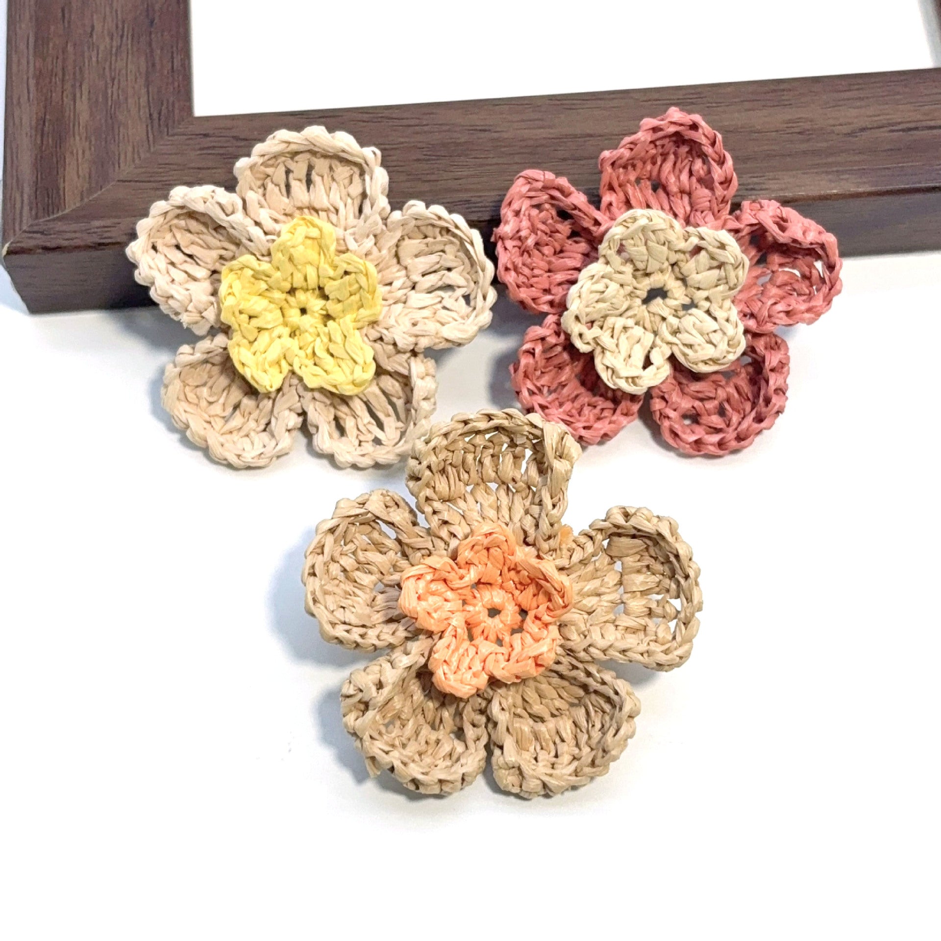 Original Design Flowers Patch Made Of Raffia, Perfect For Jewelry Accessories