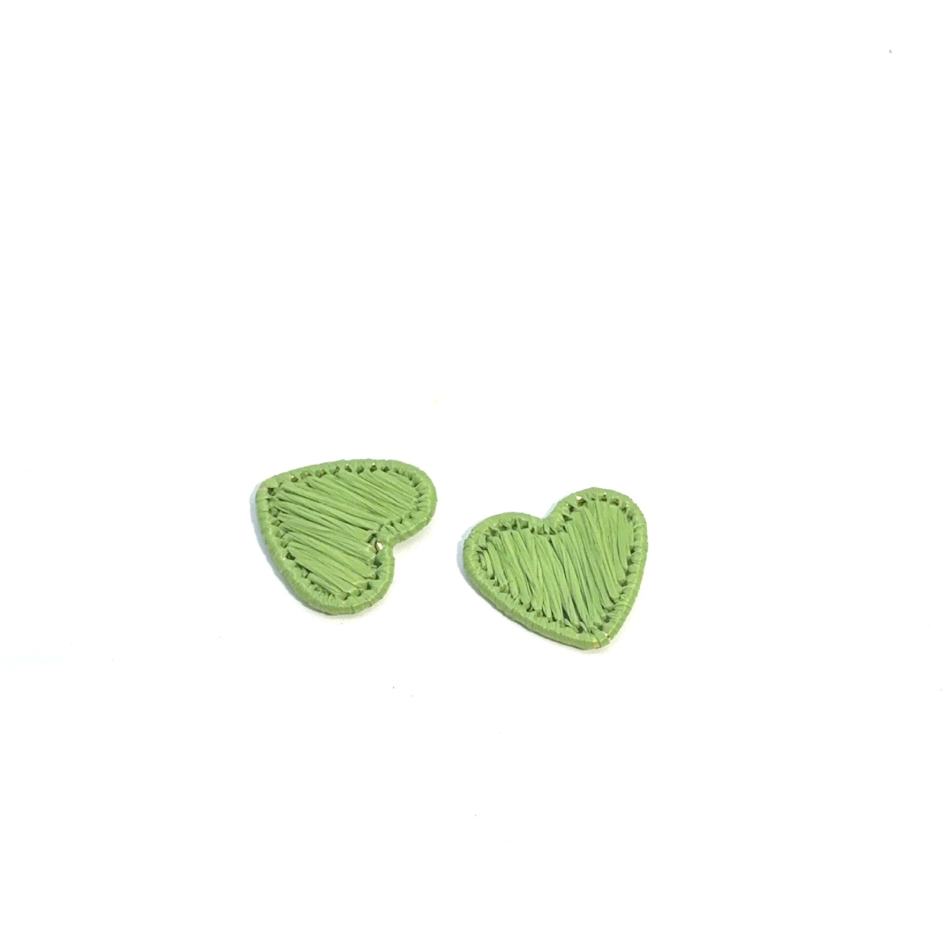 Heart Shape Raffia Knitting Jewelry Accessory In Rose Red With Dyed Modern Style