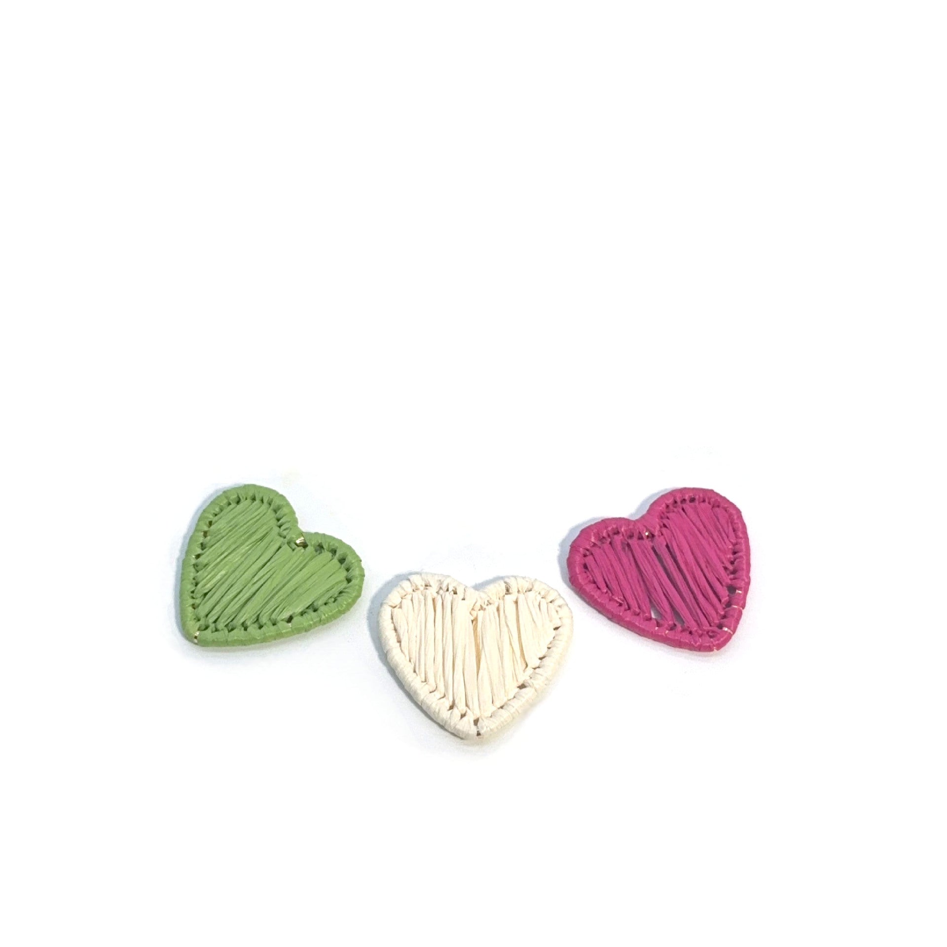 Heart Shape Raffia Knitting Jewelry Accessory In Rose Red With Dyed Modern Style