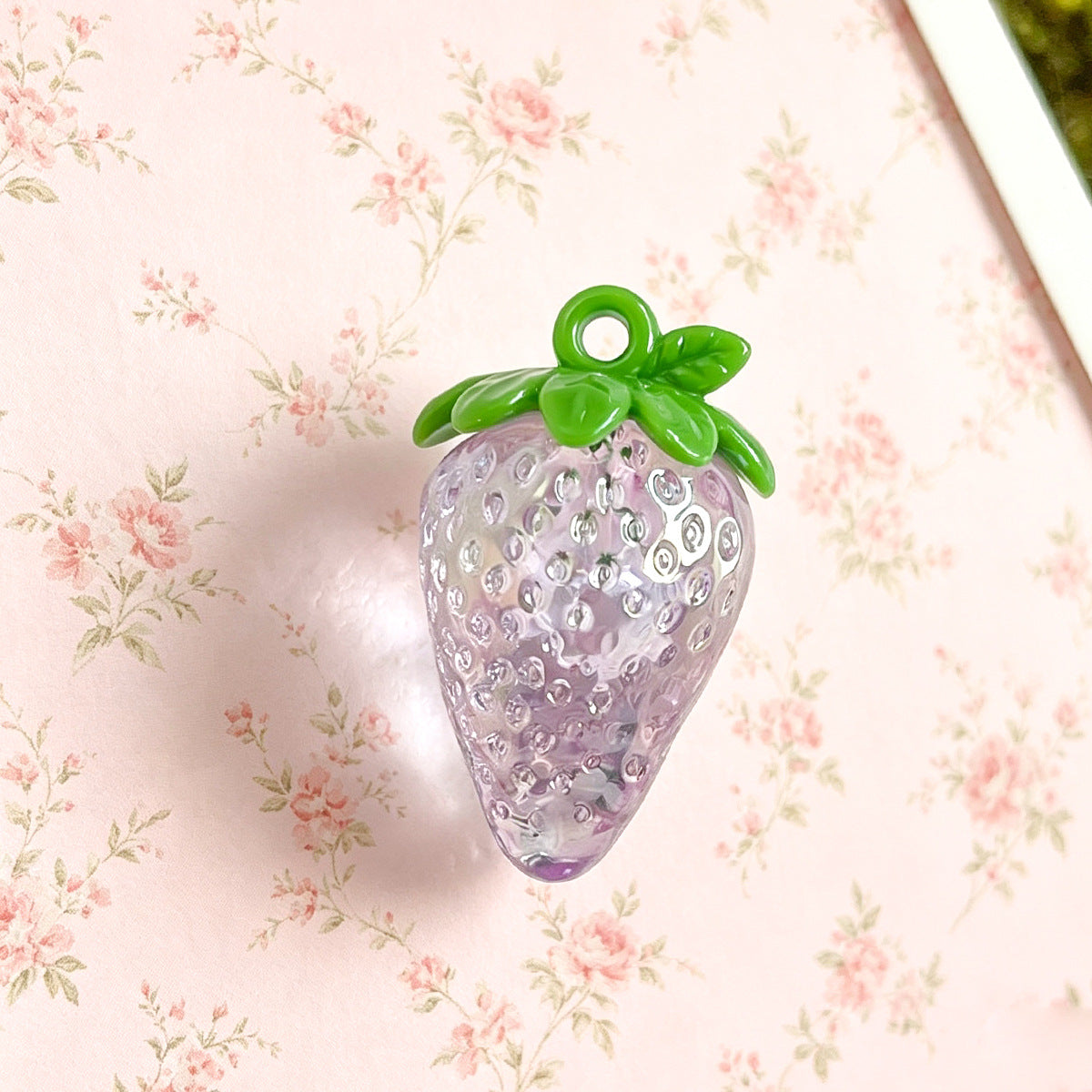 Luminous Resin Strawberry Jewelry Accessories In Pastoral Style With Eye-Catching Glow