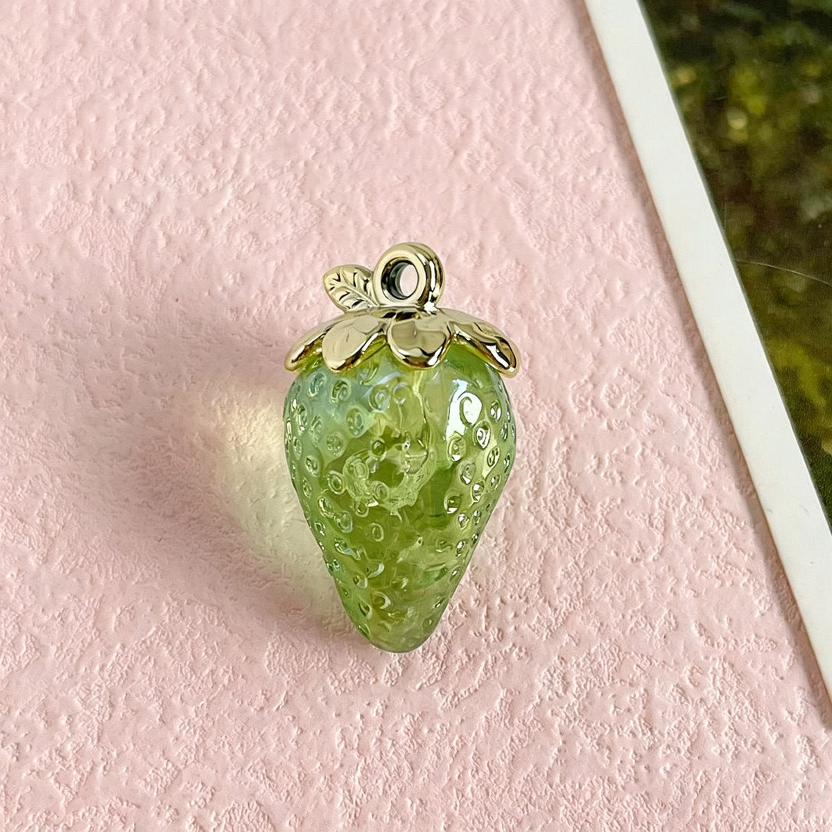 Luminous Resin Strawberry Jewelry Accessories In Pastoral Style With Eye-Catching Glow
