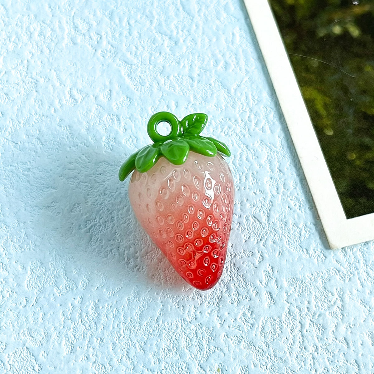Luminous Resin Strawberry Jewelry Accessories In Pastoral Style With Eye-Catching Glow
