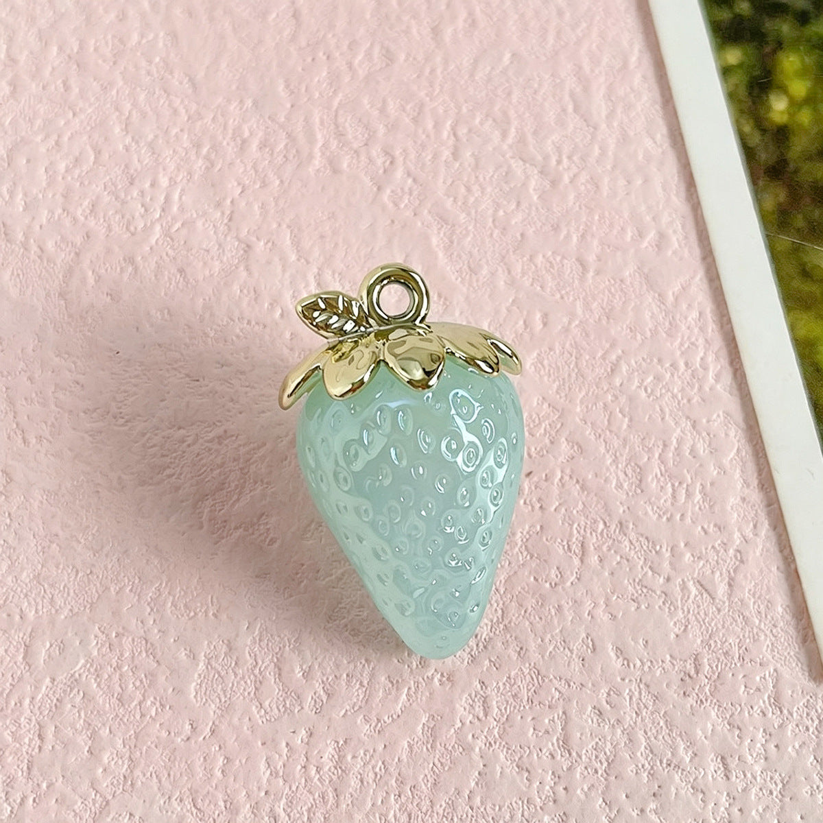 Luminous Resin Strawberry Jewelry Accessories In Pastoral Style With Eye-Catching Glow