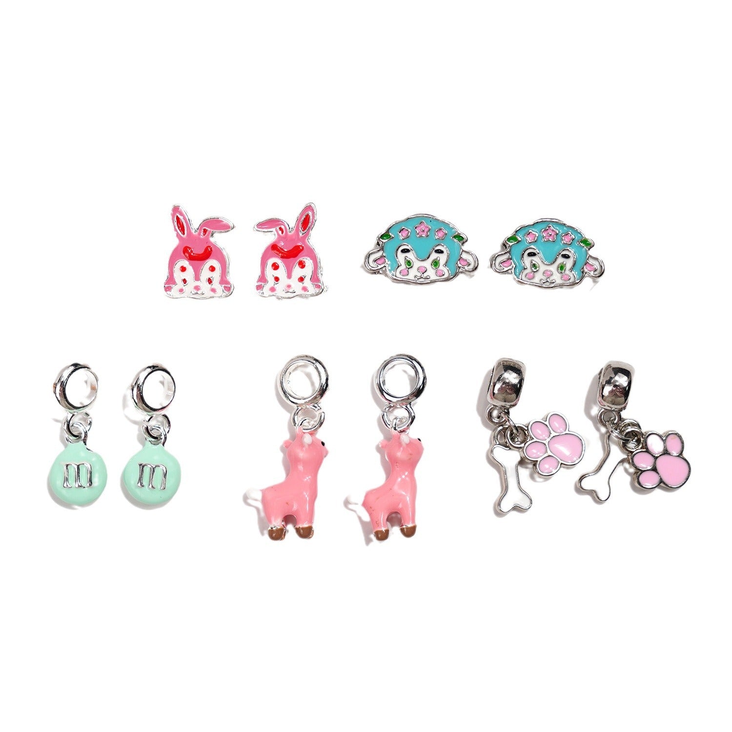 Alpaca Pendant In Alloy With Enamel Craftsmanship, 1 PCS Package, Cartoon Style Jewelry Accessory