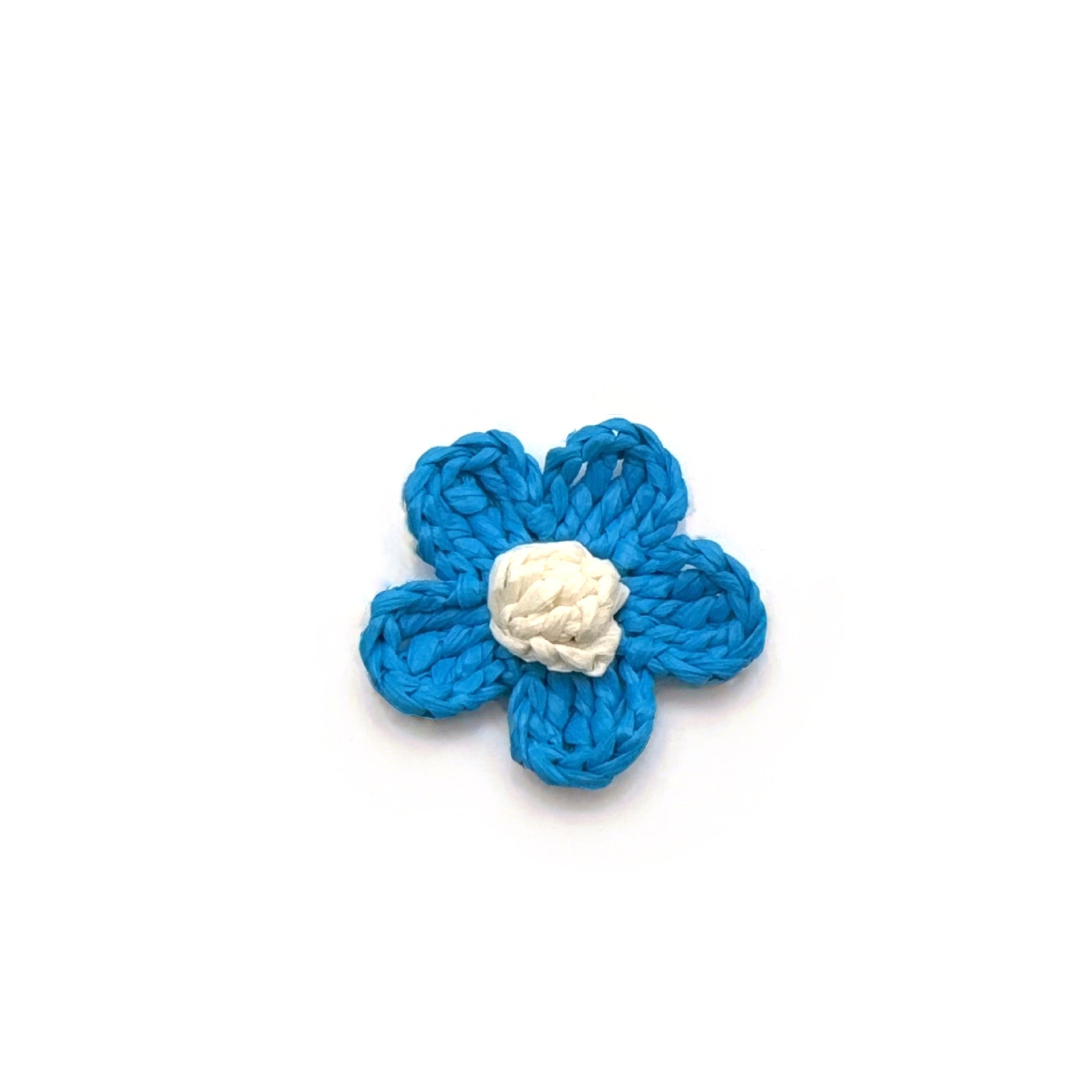 Knitted Raffia Flowers Jewelry Accessories In Blue Featuring Pastoral Style