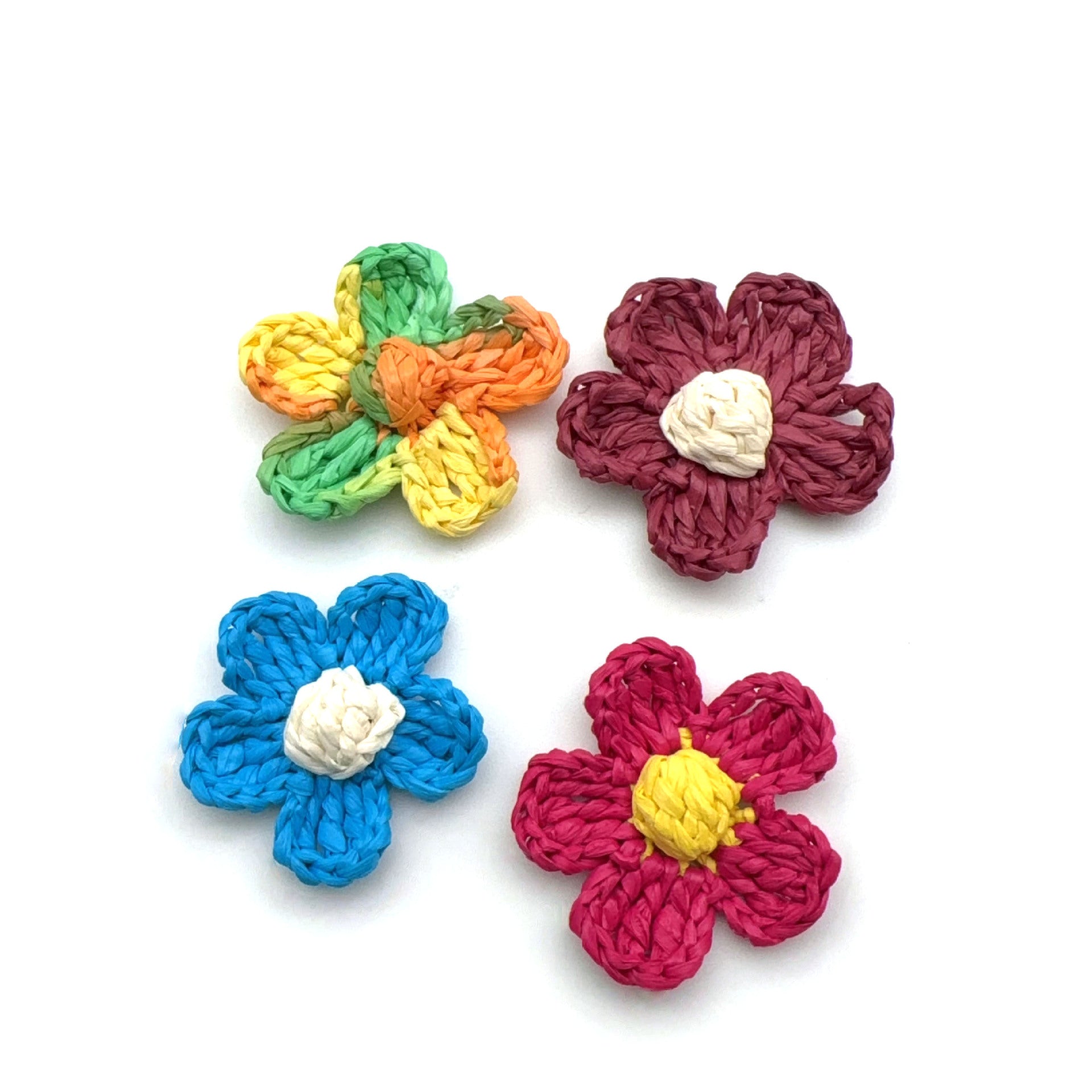Knitted Raffia Flowers Jewelry Accessories In Blue Featuring Pastoral Style