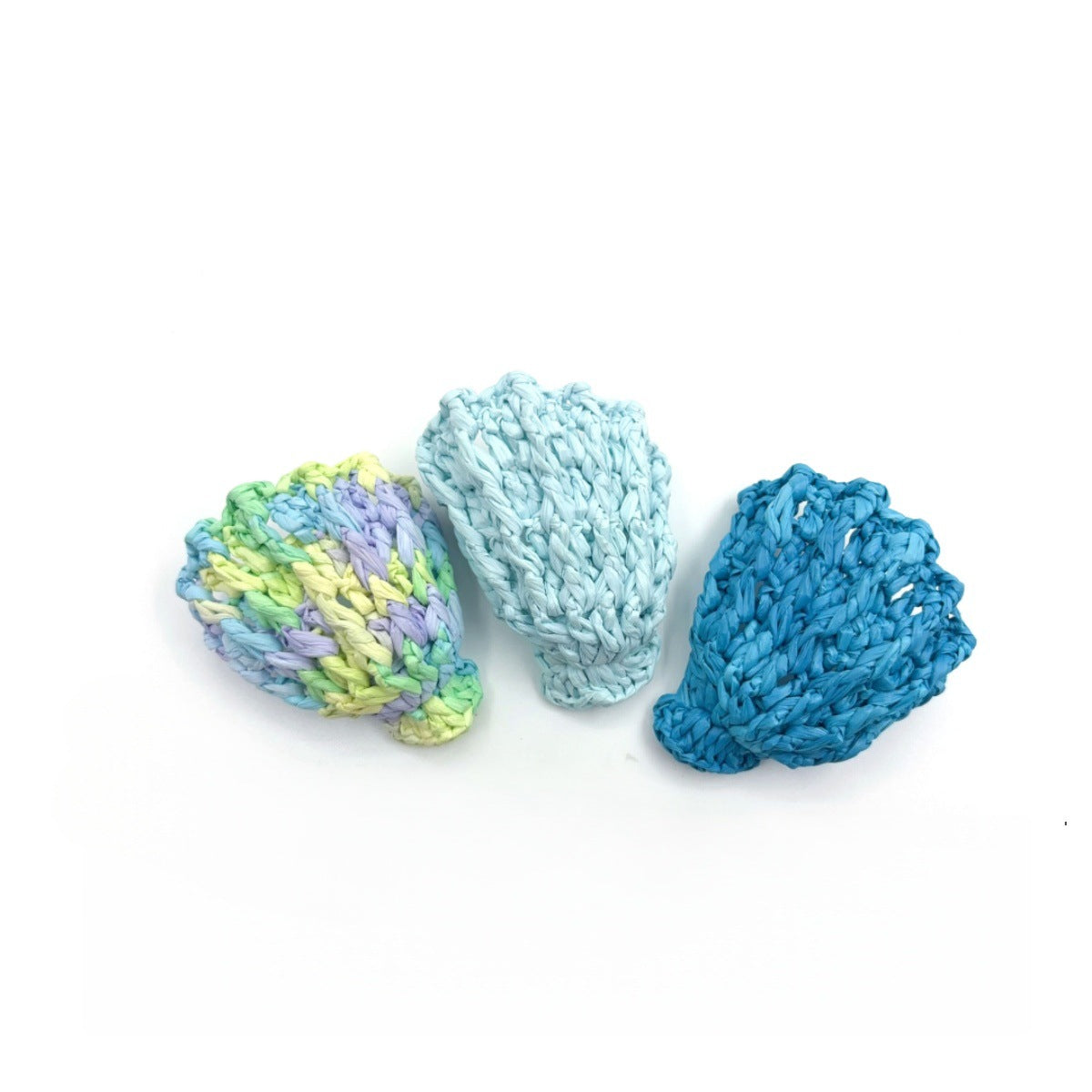 Knitted Raffia Shell Pattern Jewelry Accessory In Dark Blue, Perfect For Vacation Style