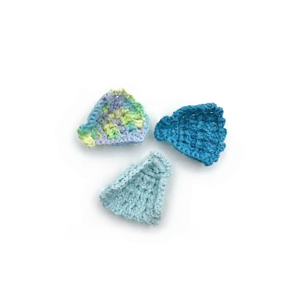 Knitted Raffia Shell Pattern Jewelry Accessory In Dark Blue, Perfect For Vacation Style