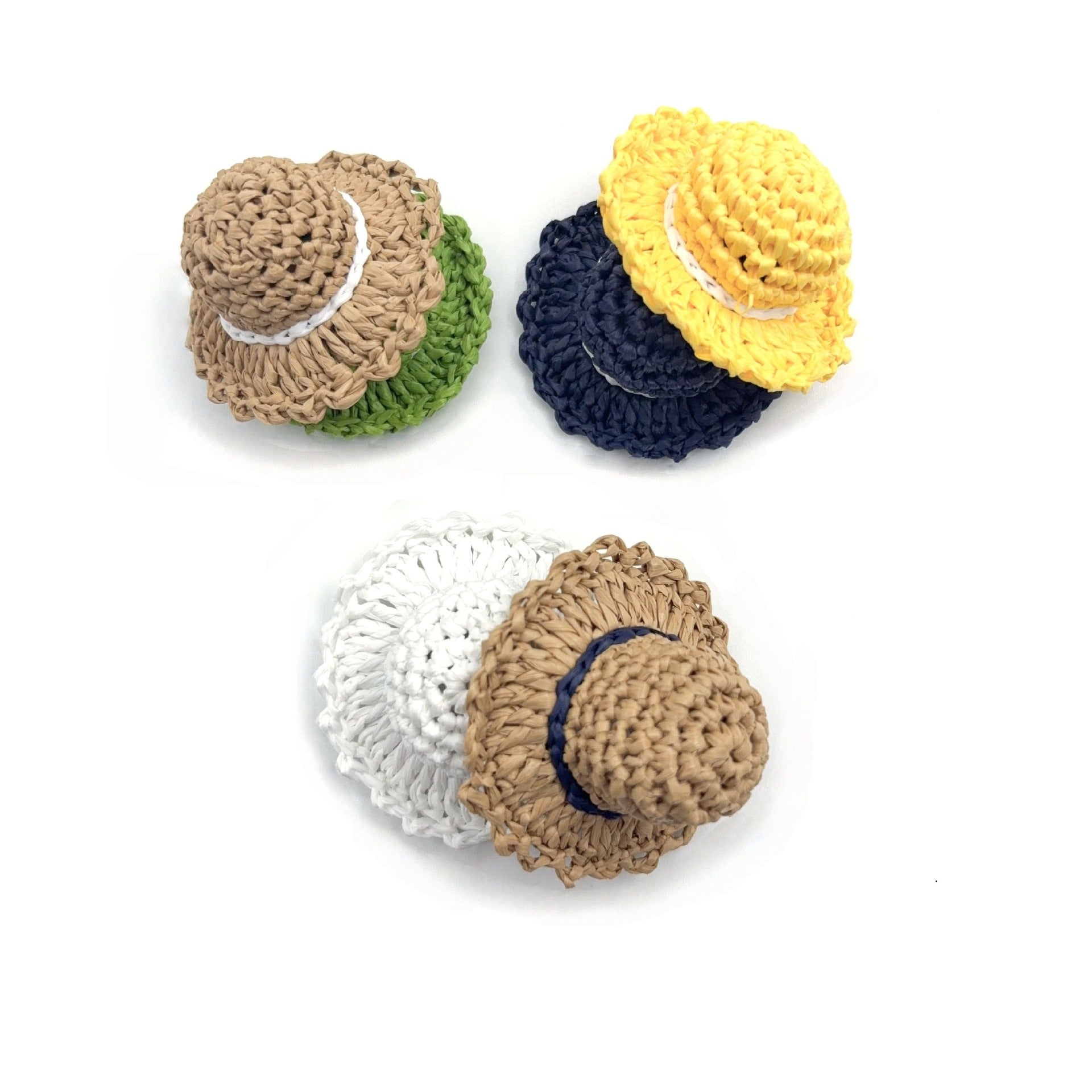 Knitting Jewelry Accessories Made With Raffia In Yellow Color