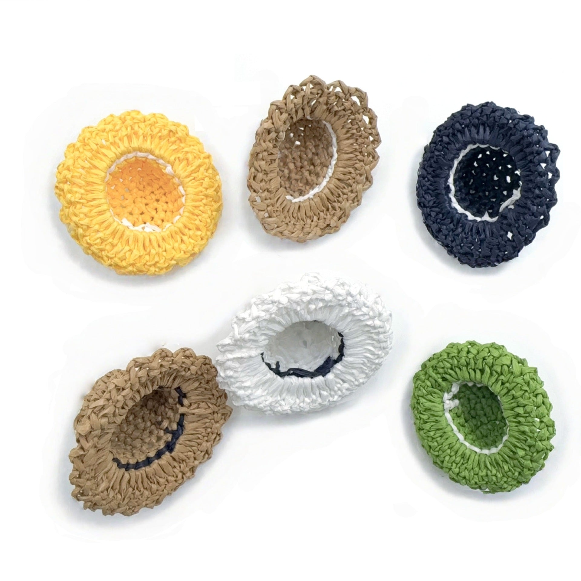 Knitting Jewelry Accessories Made With Raffia In Yellow Color
