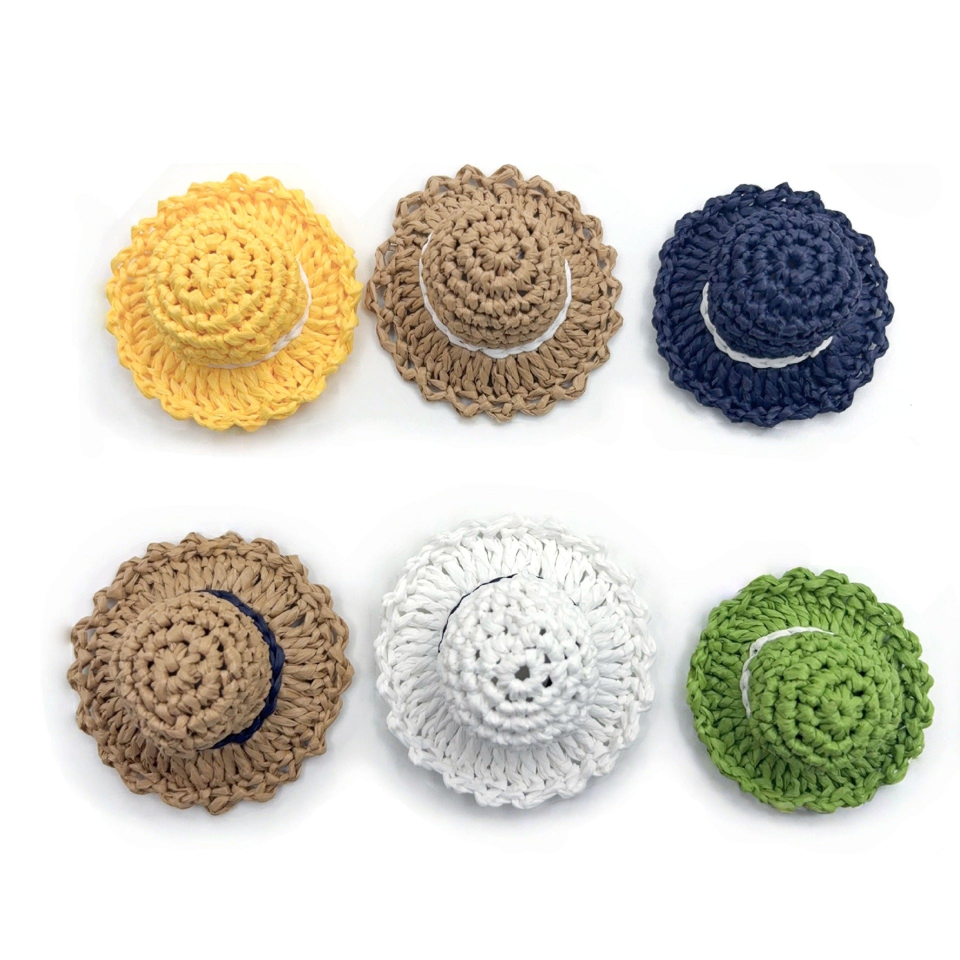 Knitting Jewelry Accessories Made With Raffia In Yellow Color