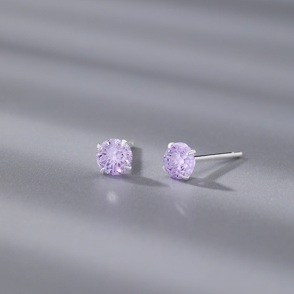 Fireworks Stud Earrings For Women In S999 Silver With Zircon Inlay, Perfect For Daily Wear