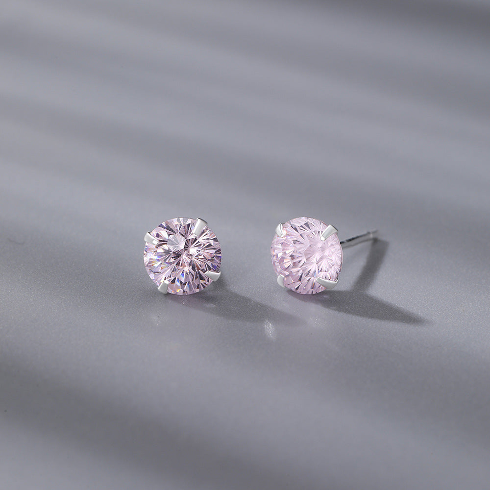 Fireworks Stud Earrings For Women In S999 Silver With Zircon Inlay, Perfect For Daily Wear