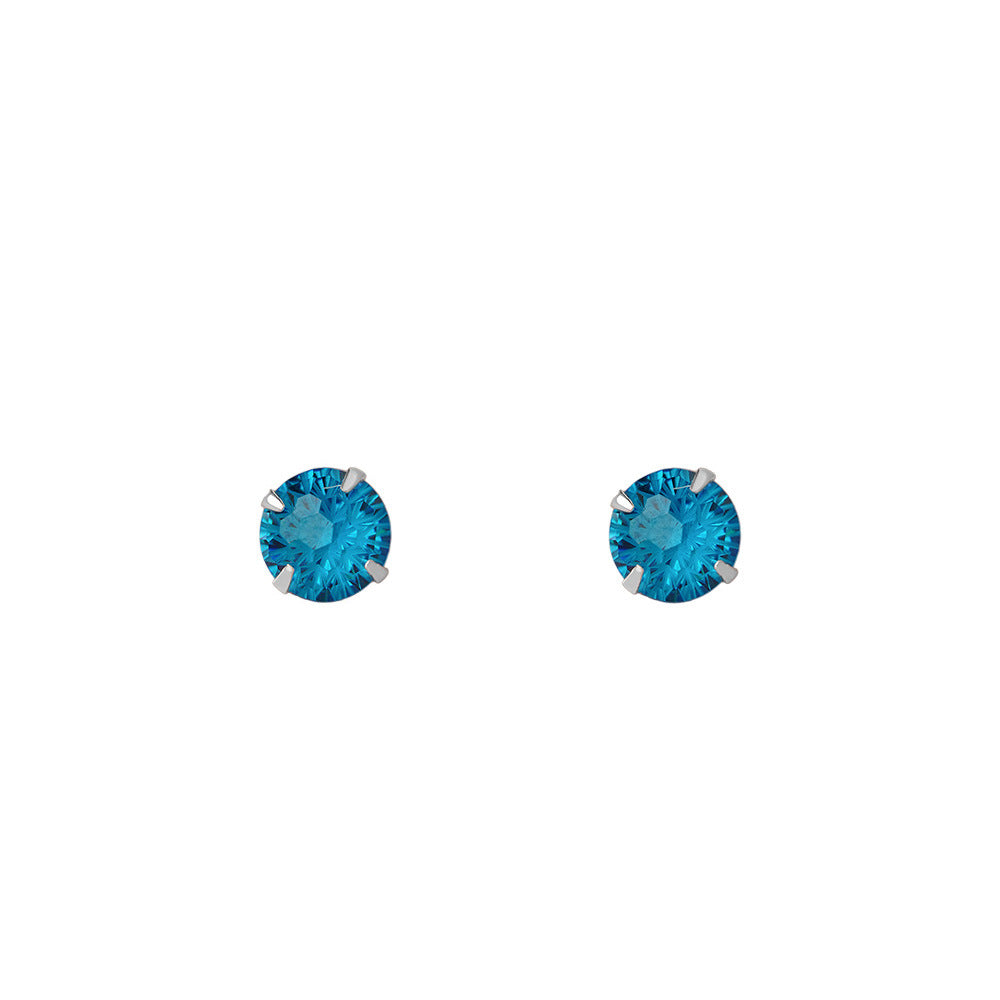Fireworks Stud Earrings For Women In S999 Silver With Zircon Inlay, Perfect For Daily Wear