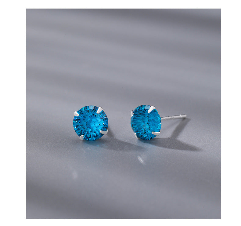 Fireworks Stud Earrings For Women In S999 Silver With Zircon Inlay, Perfect For Daily Wear