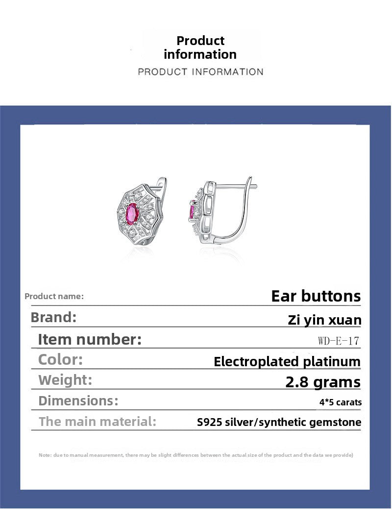 Geometric Stud Earrings For Women In 925 Sterling Silver With Electroplated Gold Plating And Zircon Inlay