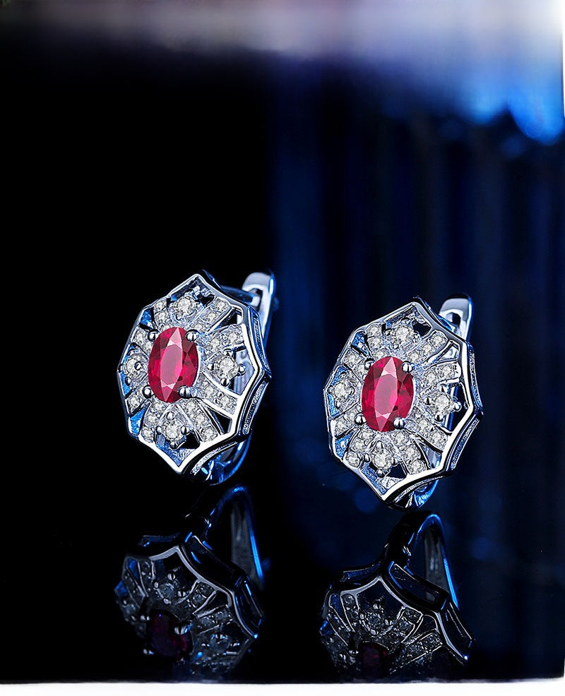 Geometric Stud Earrings For Women In 925 Sterling Silver With Electroplated Gold Plating And Zircon Inlay