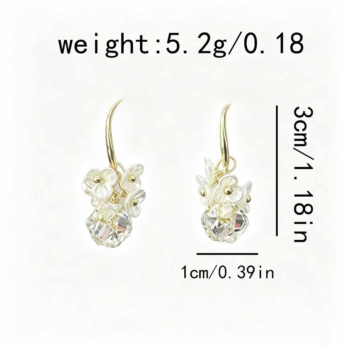 Electroplated Flowers Earrings For Women In Copper With Water Plating And 0.03µm-0.05µm Thickness