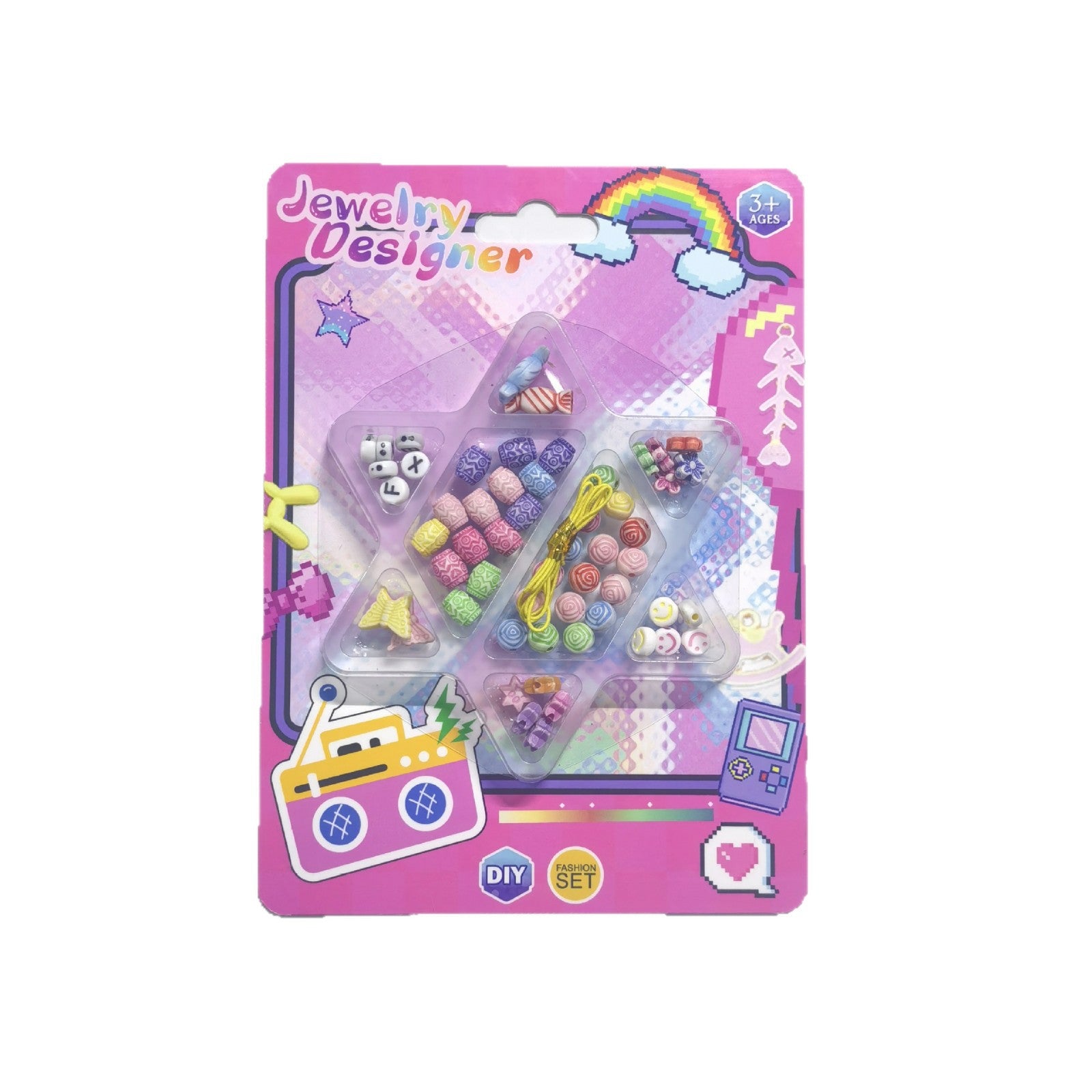 Learning Toys Camera For Toddler Girls, Handmade Plastic Bead And Threading Set, 1 Set
