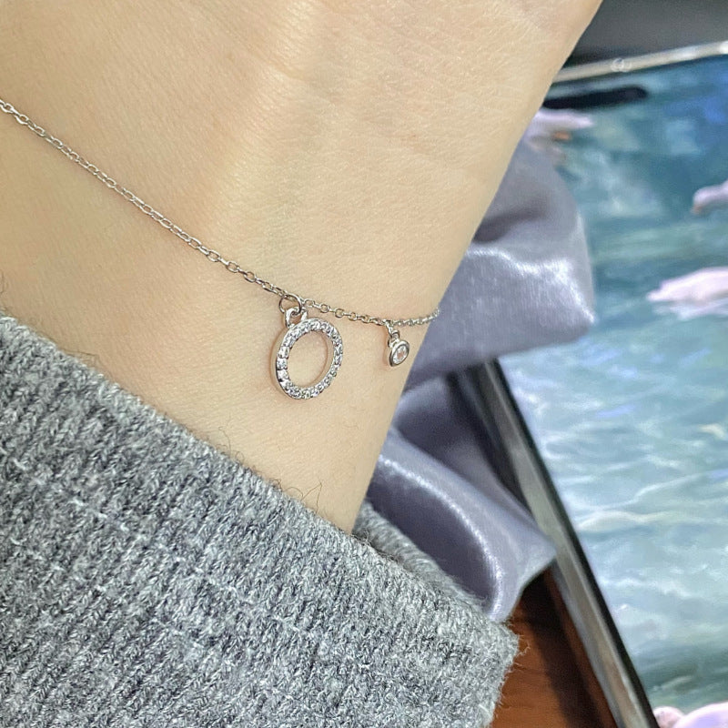 Gold Electroplated 925 Sterling Silver Geometric Bracelet With Artificial Gemstones For Women