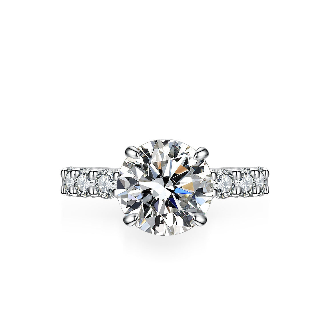 Geometric 925 Sterling Silver Ring For Women With Moissanite Inlay