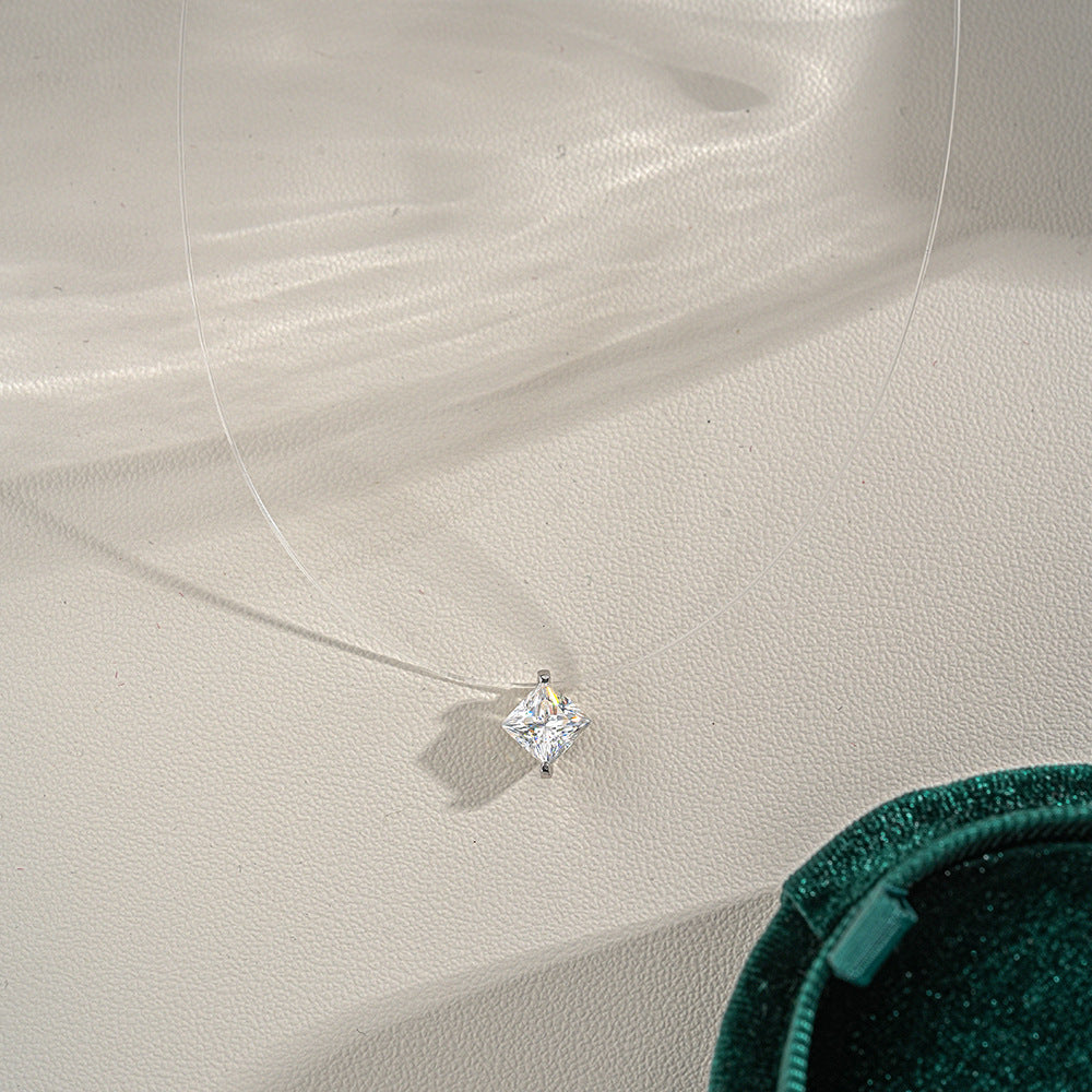1.0ct Moissanite Mermaid Pendant Necklace For Women In 925 Sterling Silver, Perfect For Wedding