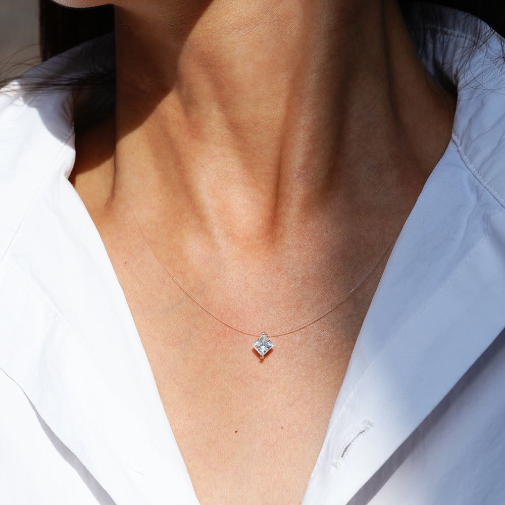 1.0ct Moissanite Mermaid Pendant Necklace For Women In 925 Sterling Silver, Perfect For Wedding