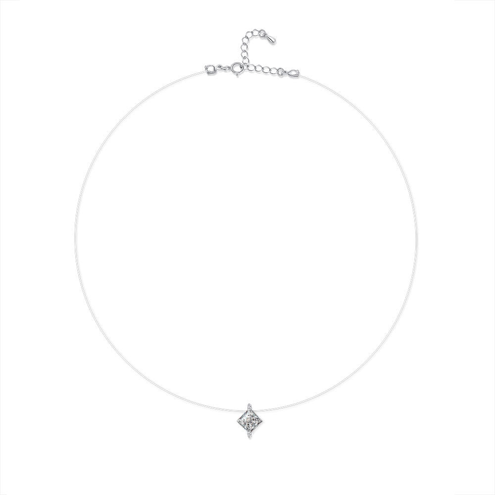 1.0ct Moissanite Mermaid Pendant Necklace For Women In 925 Sterling Silver, Perfect For Wedding