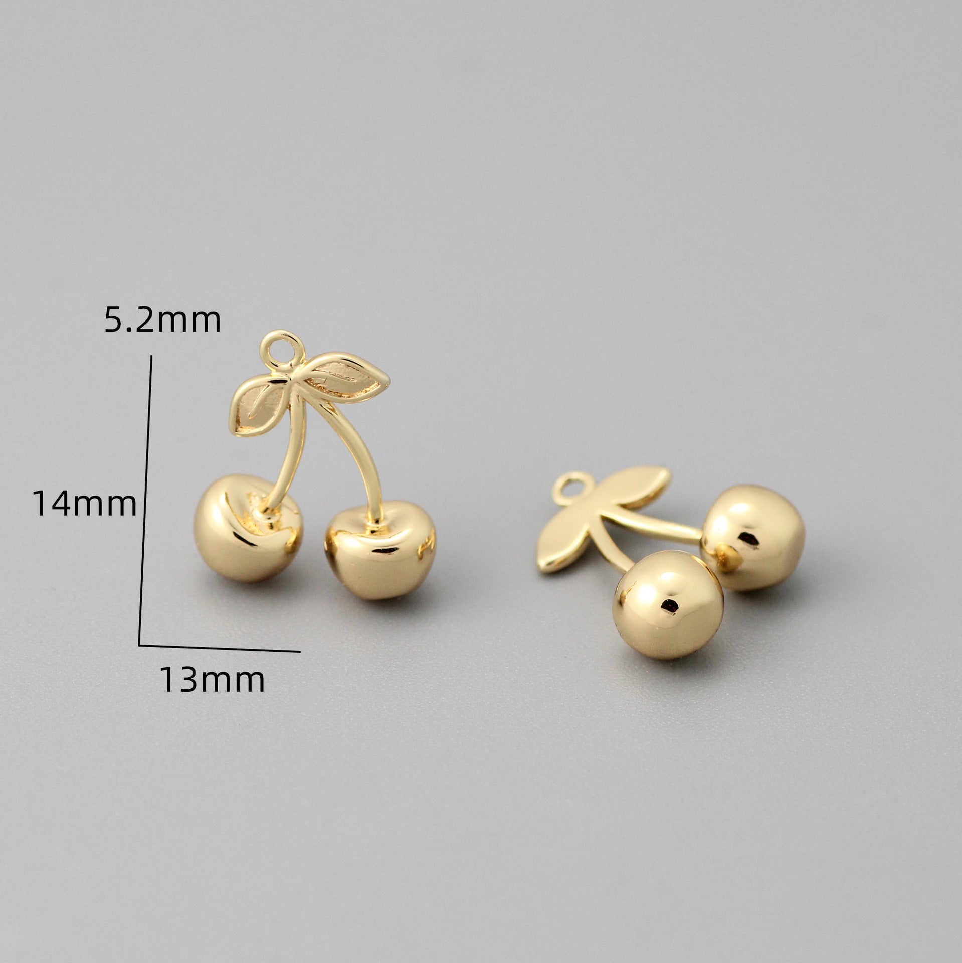 Cherry Pendant In Copper With Real Gold Plated Electroplated Finish, Jewelry Accessories In Gold