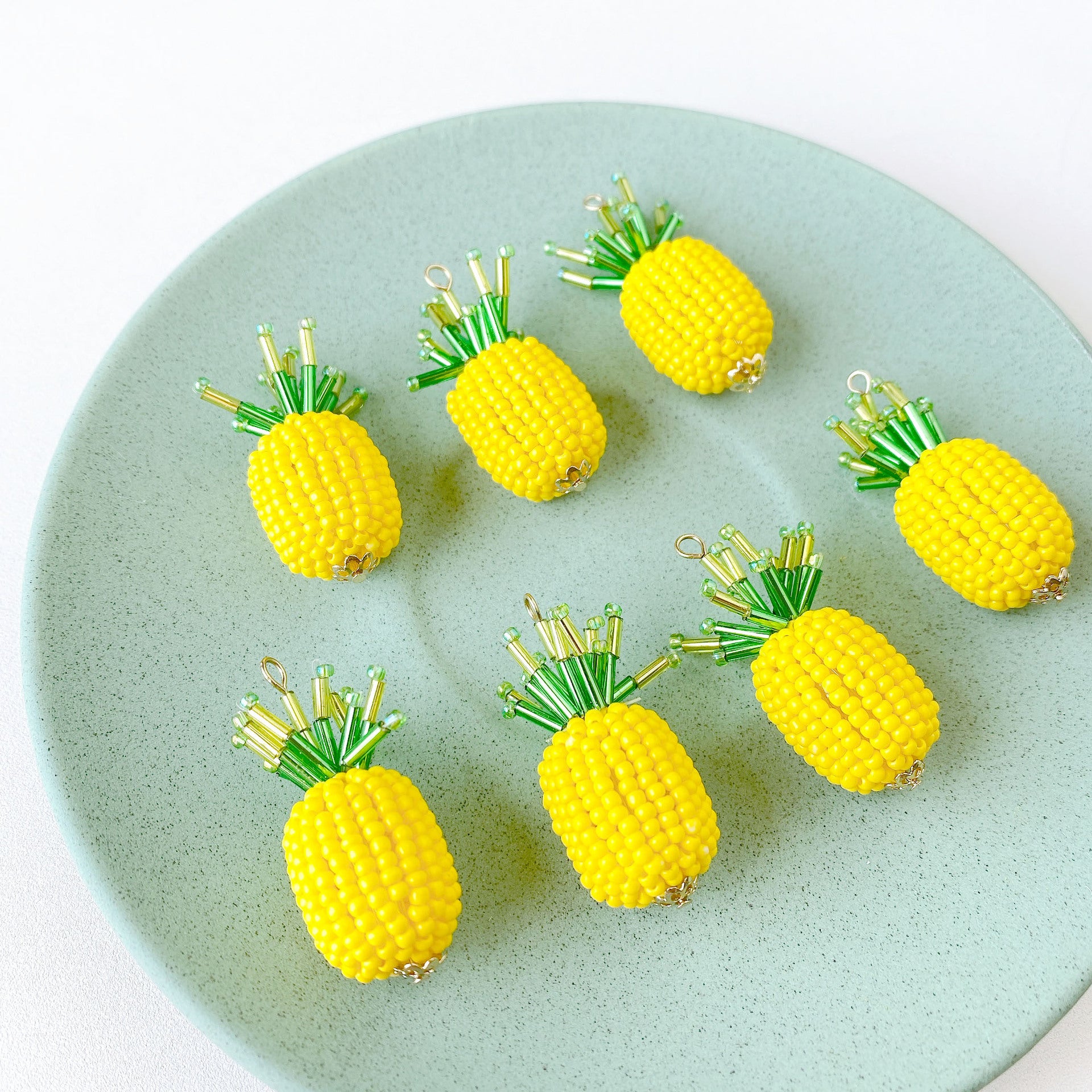 Cute Handmade Pineapple Pendant In Yellow, Jewelry Accessories