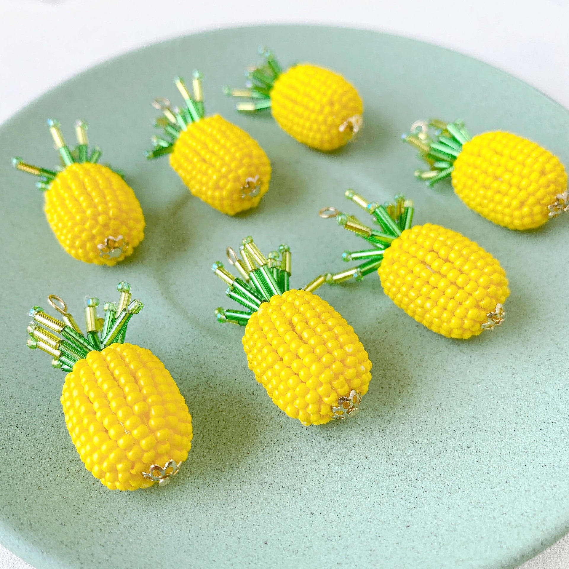Cute Handmade Pineapple Pendant In Yellow, Jewelry Accessories