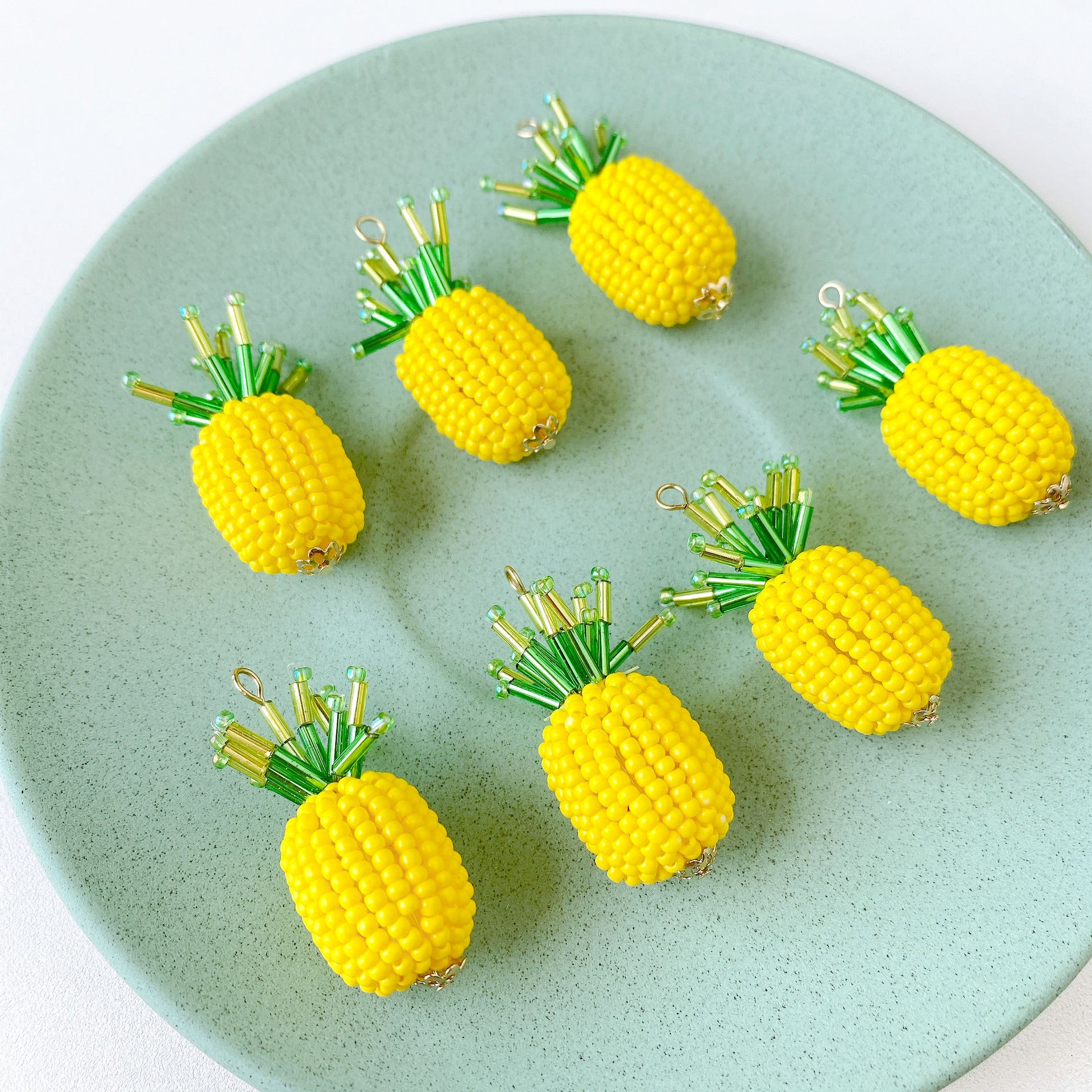 Cute Handmade Pineapple Pendant In Yellow, Jewelry Accessories