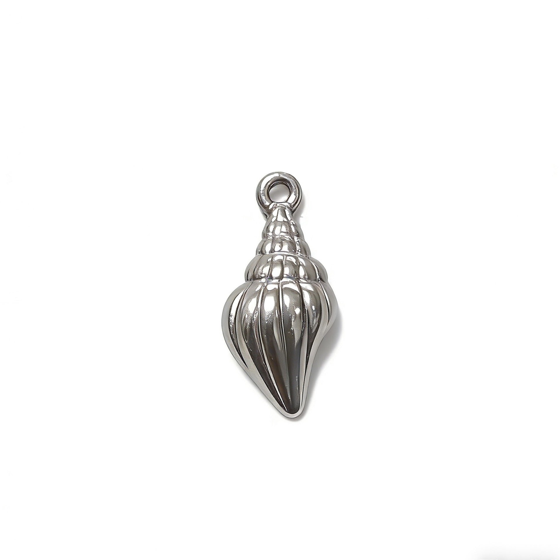 Ocean Pattern Pendant In Steel Color, Made Of Titanium Steel, Featuring A Cute Style, Perfect For Spring