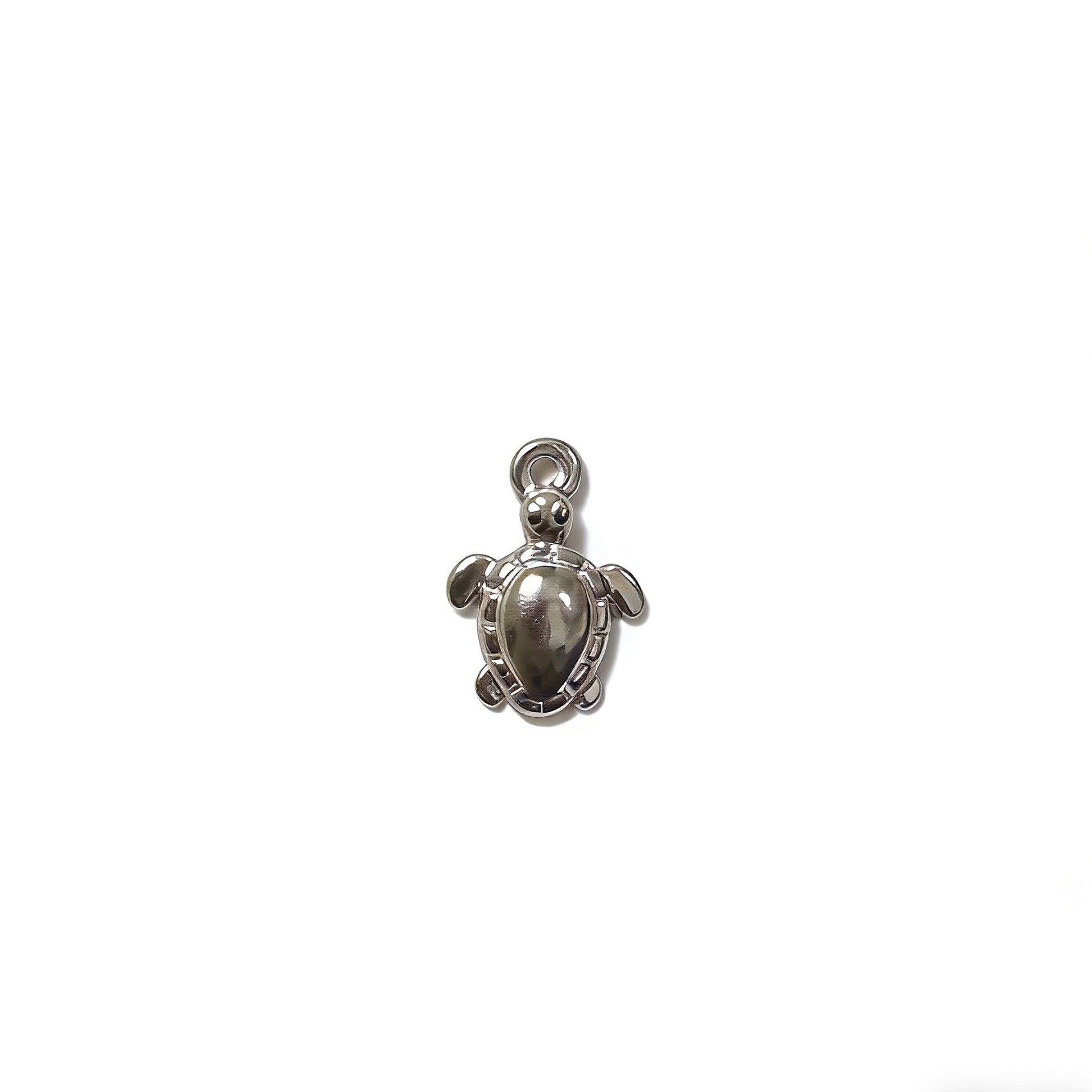 Ocean Pattern Pendant In Steel Color, Made Of Titanium Steel, Featuring A Cute Style, Perfect For Spring