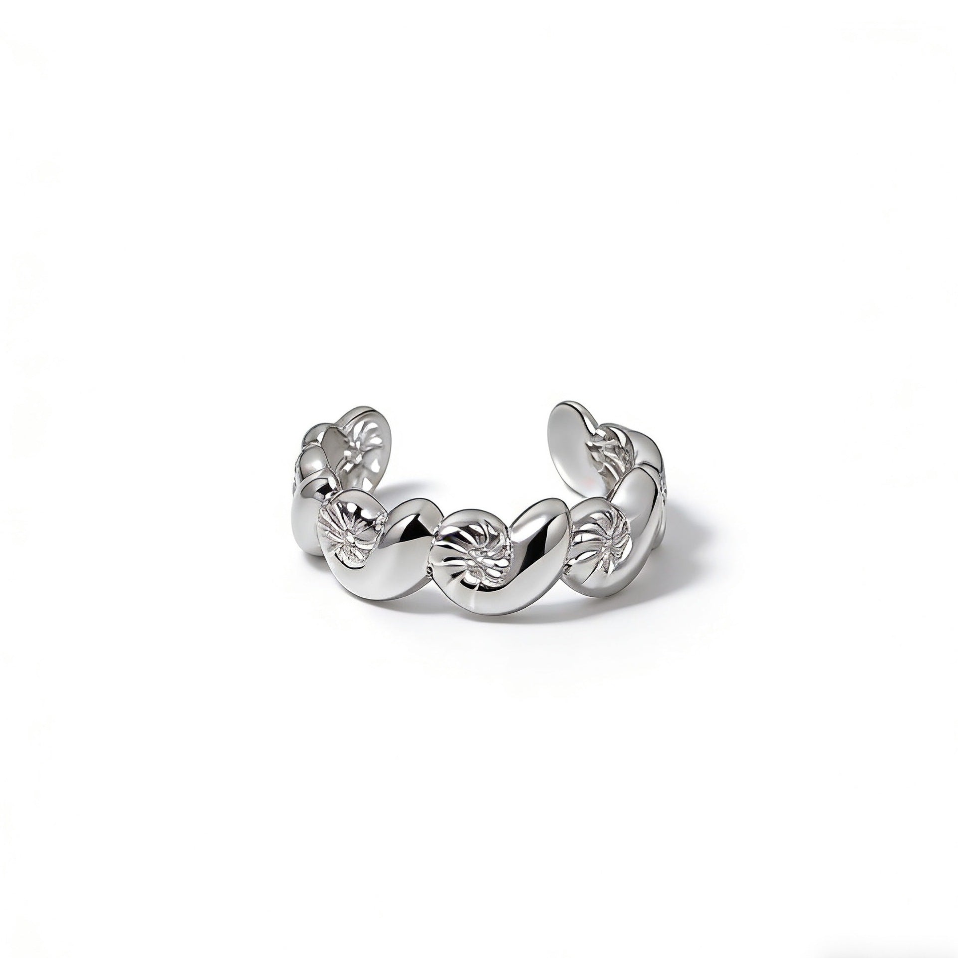 Ocean Pattern Pendant In Steel Color, Made Of Titanium Steel, Featuring A Cute Style, Perfect For Spring