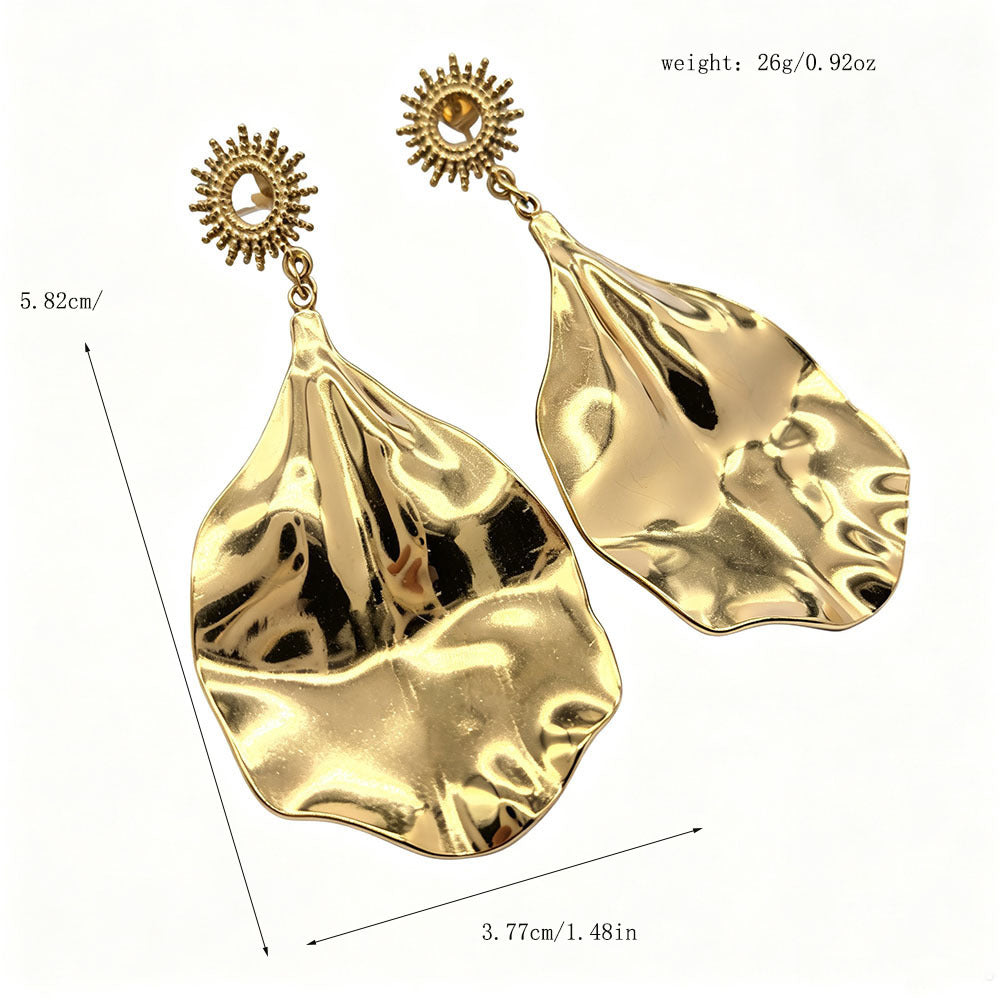 Flowers Earrings For Women Featuring 18K Real Gold Plated Design With 304 Stainless Steel Ear Pins