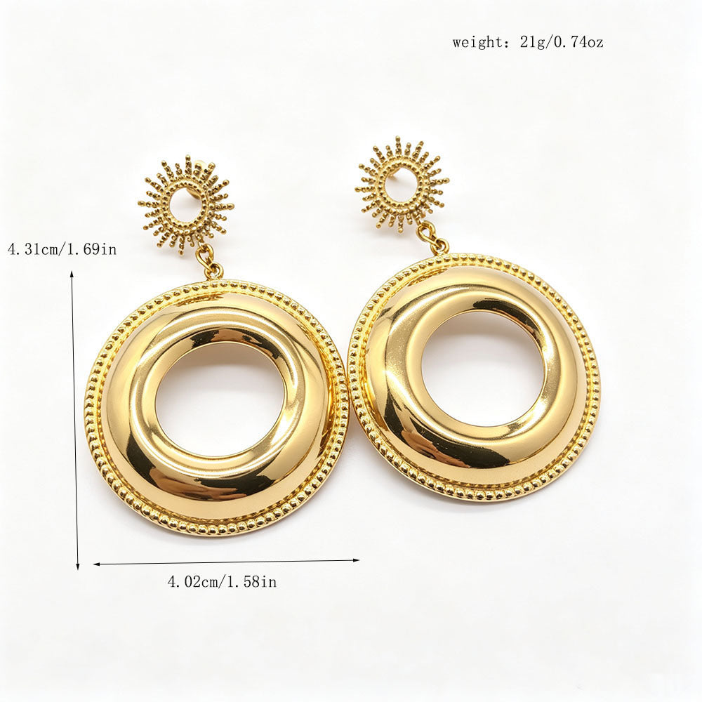 Flowers Earrings For Women Featuring 18K Real Gold Plated Design With 304 Stainless Steel Ear Pins