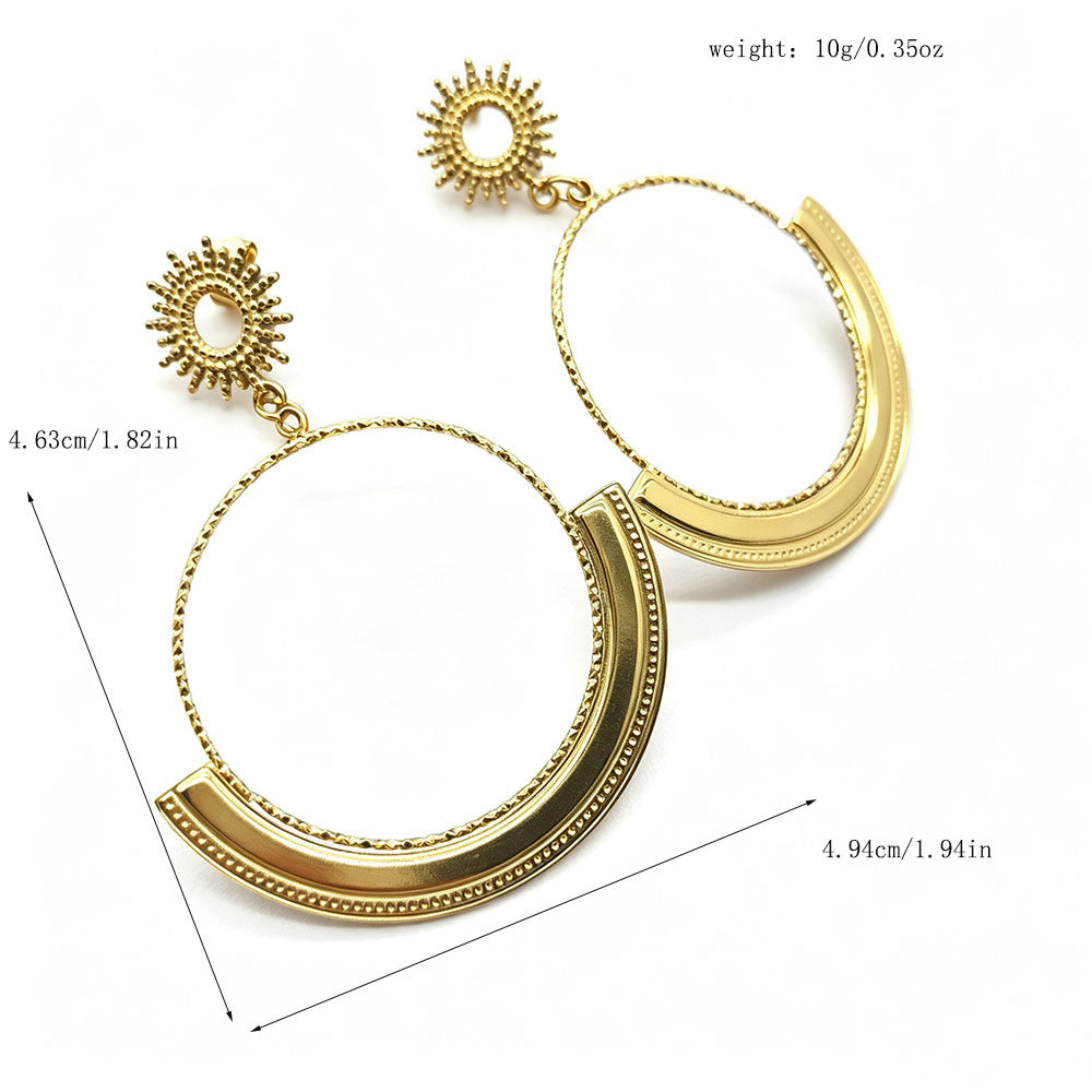 Flowers Earrings For Women Featuring 18K Real Gold Plated Design With 304 Stainless Steel Ear Pins
