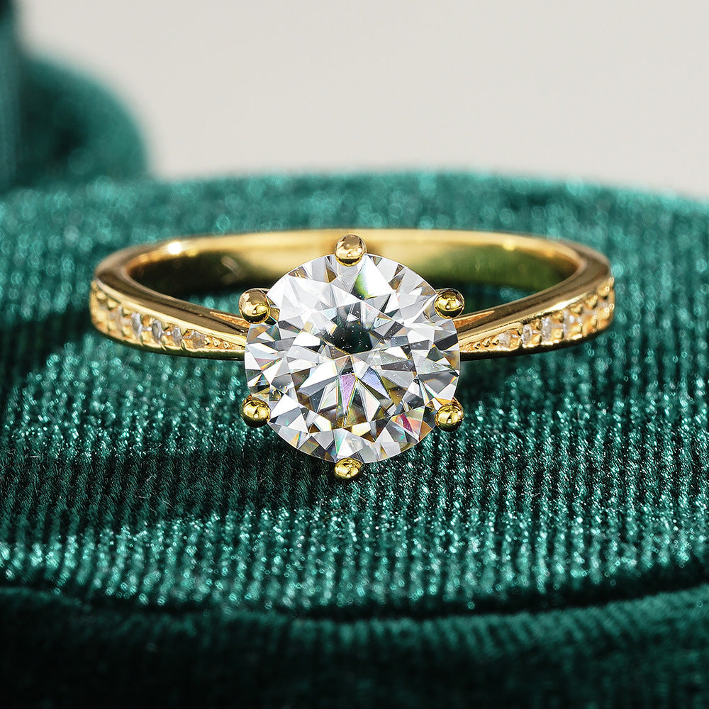 New Style Crown Ring For Women In 925 Sterling Silver With Moissanite Featuring Claw Setting