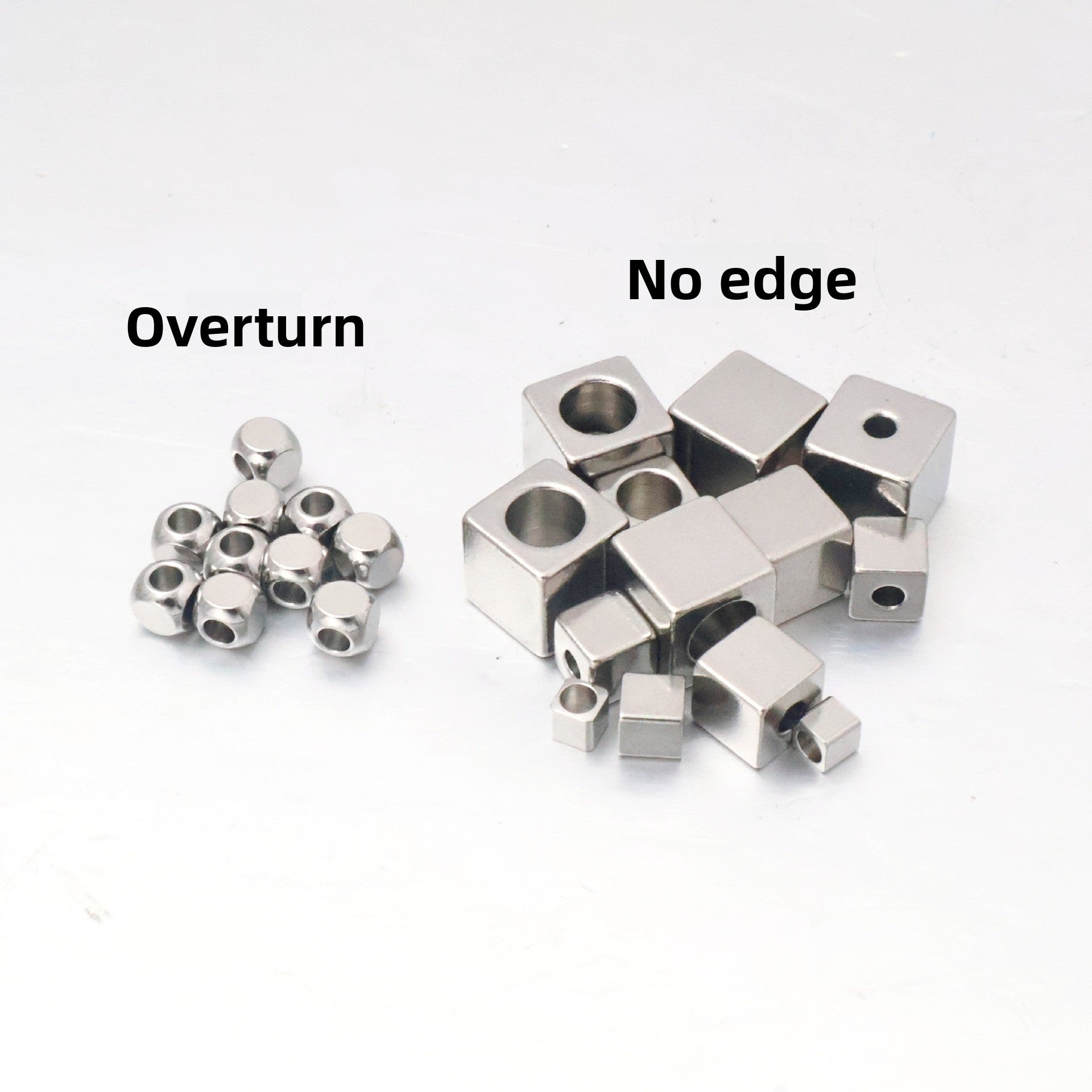 Geometric 304 Stainless Steel Beads With 2~2.9mm Hole Size In Steel Color For Jewelry Accessories