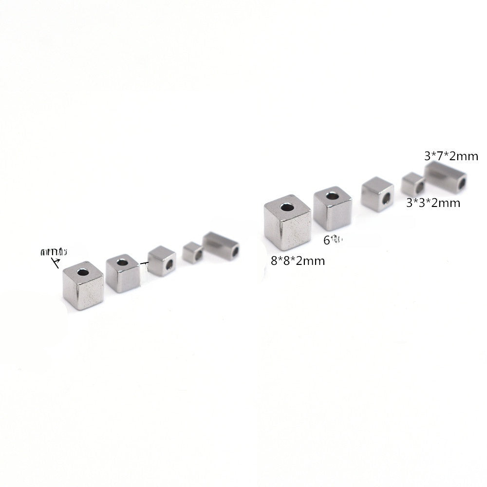 Geometric 304 Stainless Steel Beads With 2~2.9mm Hole Size In Steel Color For Jewelry Accessories