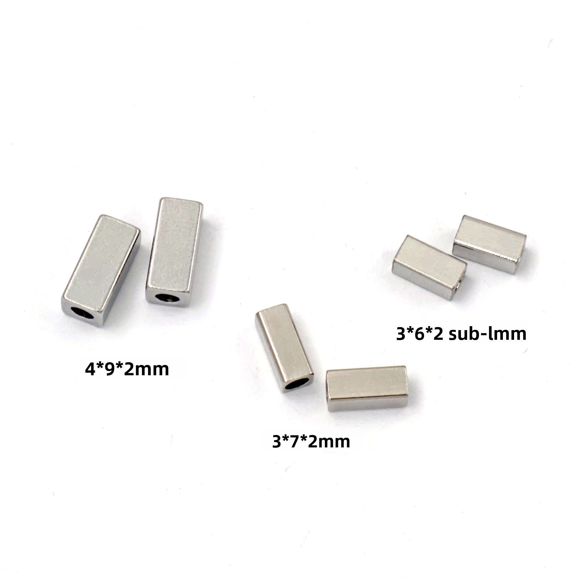 Geometric 304 Stainless Steel Beads With 2~2.9mm Hole Size In Steel Color For Jewelry Accessories